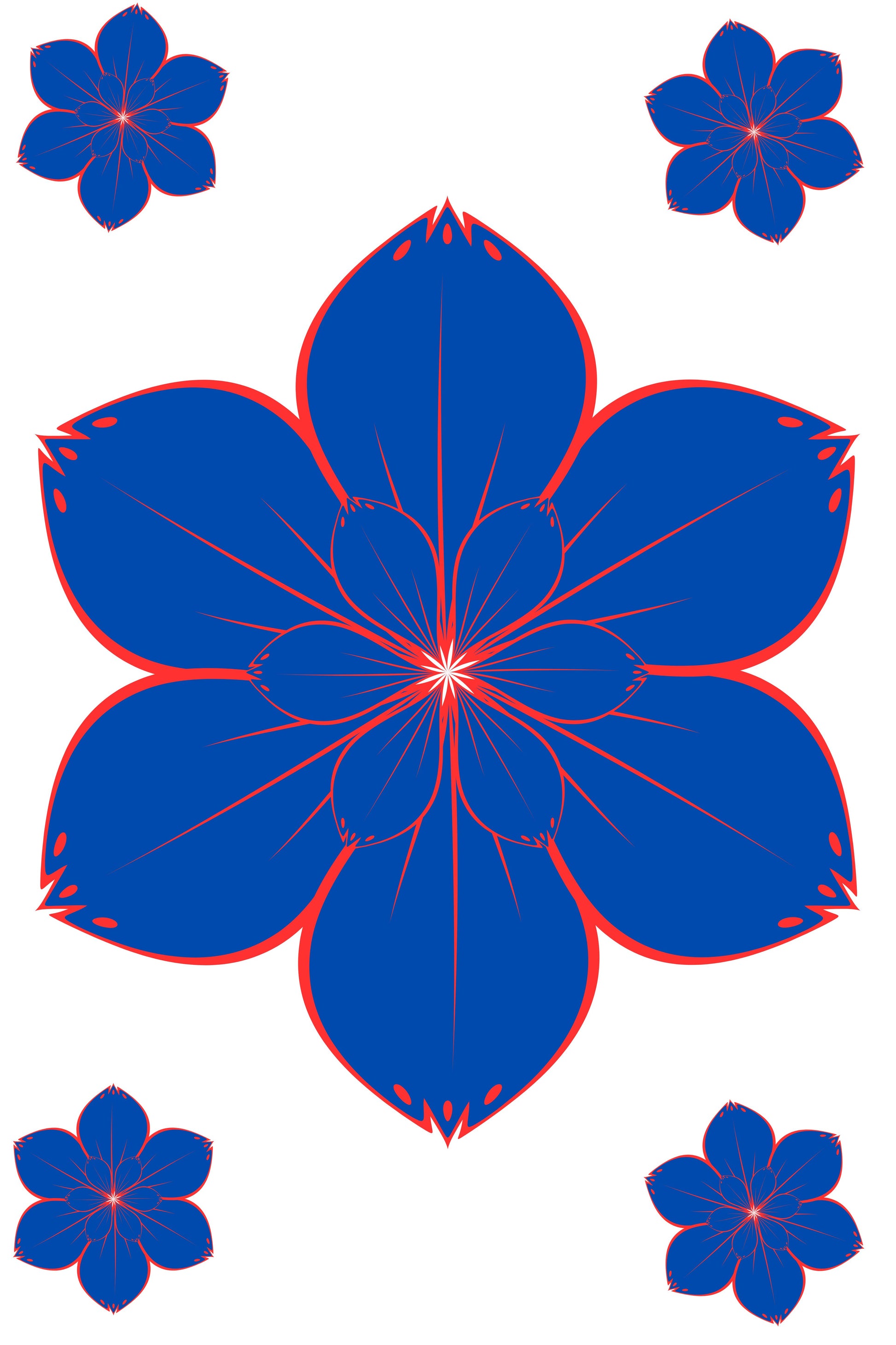 Blue/Red Hawaiian Quilt Monomono