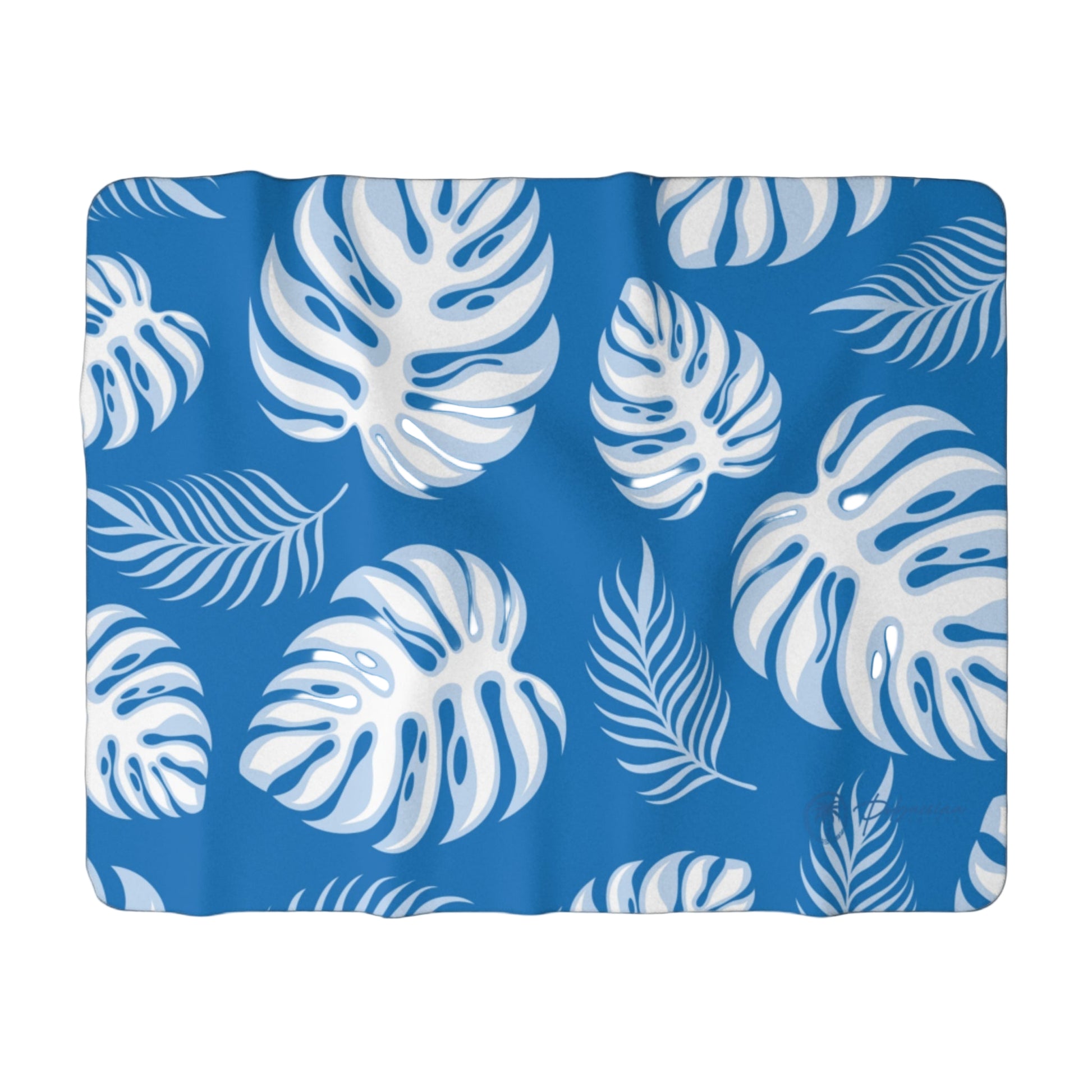 Palm Leaf Premium Sherpa Blanket (60x80)