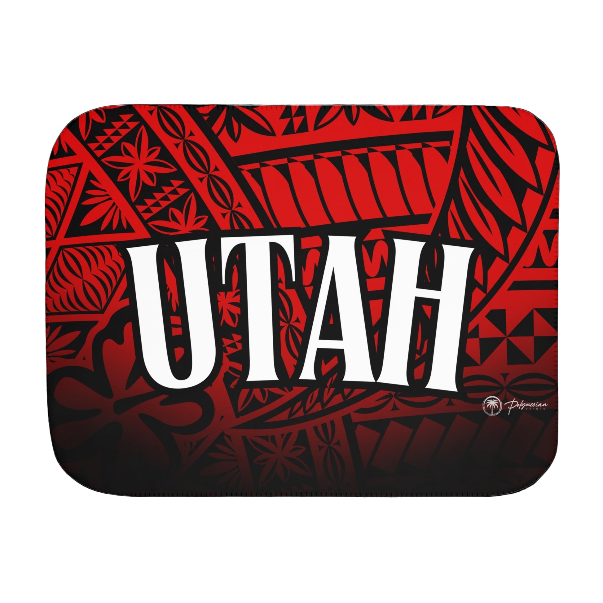 Utah Red and Black Premium Sherpa Blanket 60x80