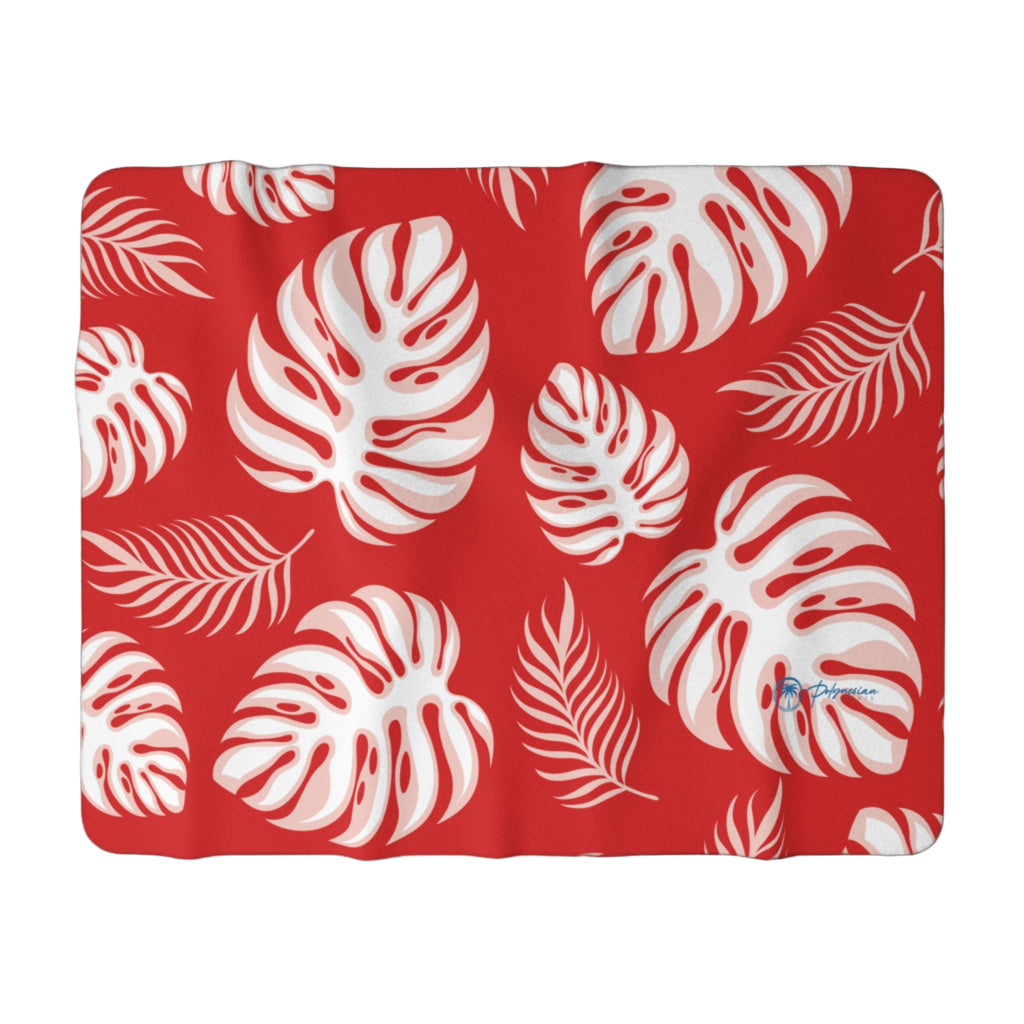 Palm Leaf Premium Sherpa Blanket (60x80)