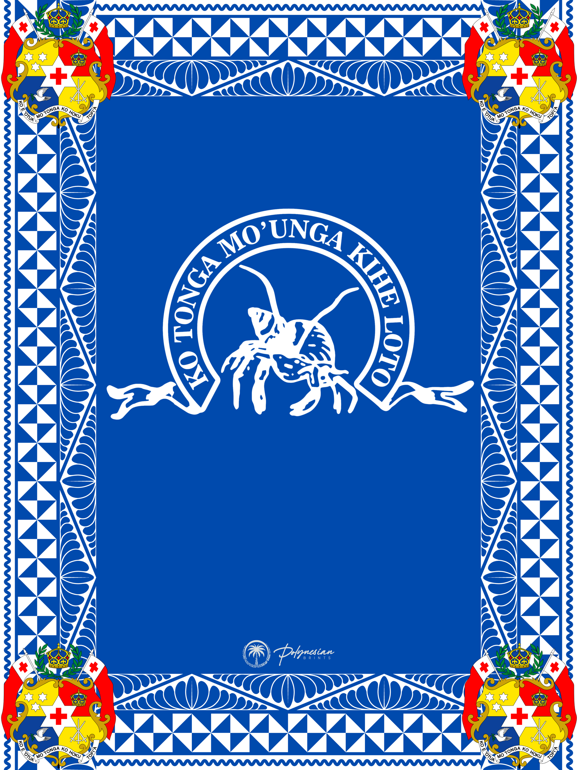 Tongan Sila Monomono – Unga Design (White or Blue)