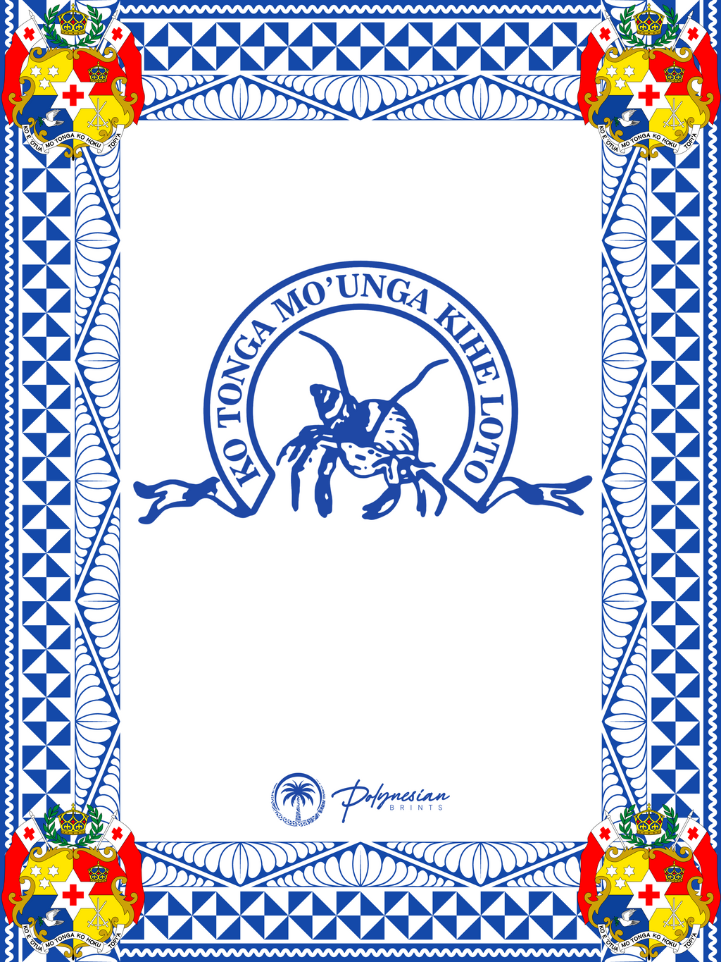 Tongan Sila Monomono – Unga Design (White or Blue)