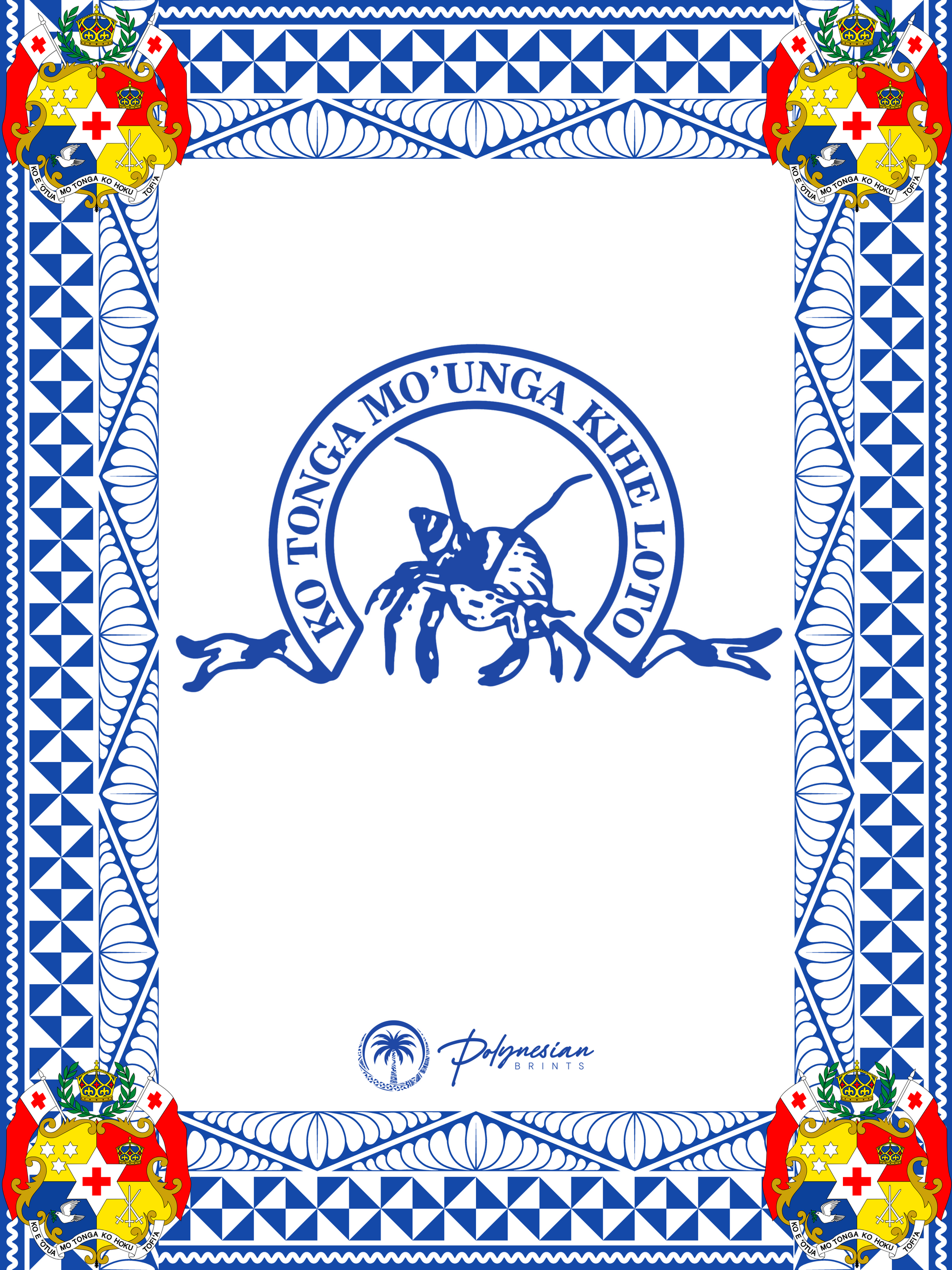 Tongan Sila Monomono – Unga Design (White or Blue)