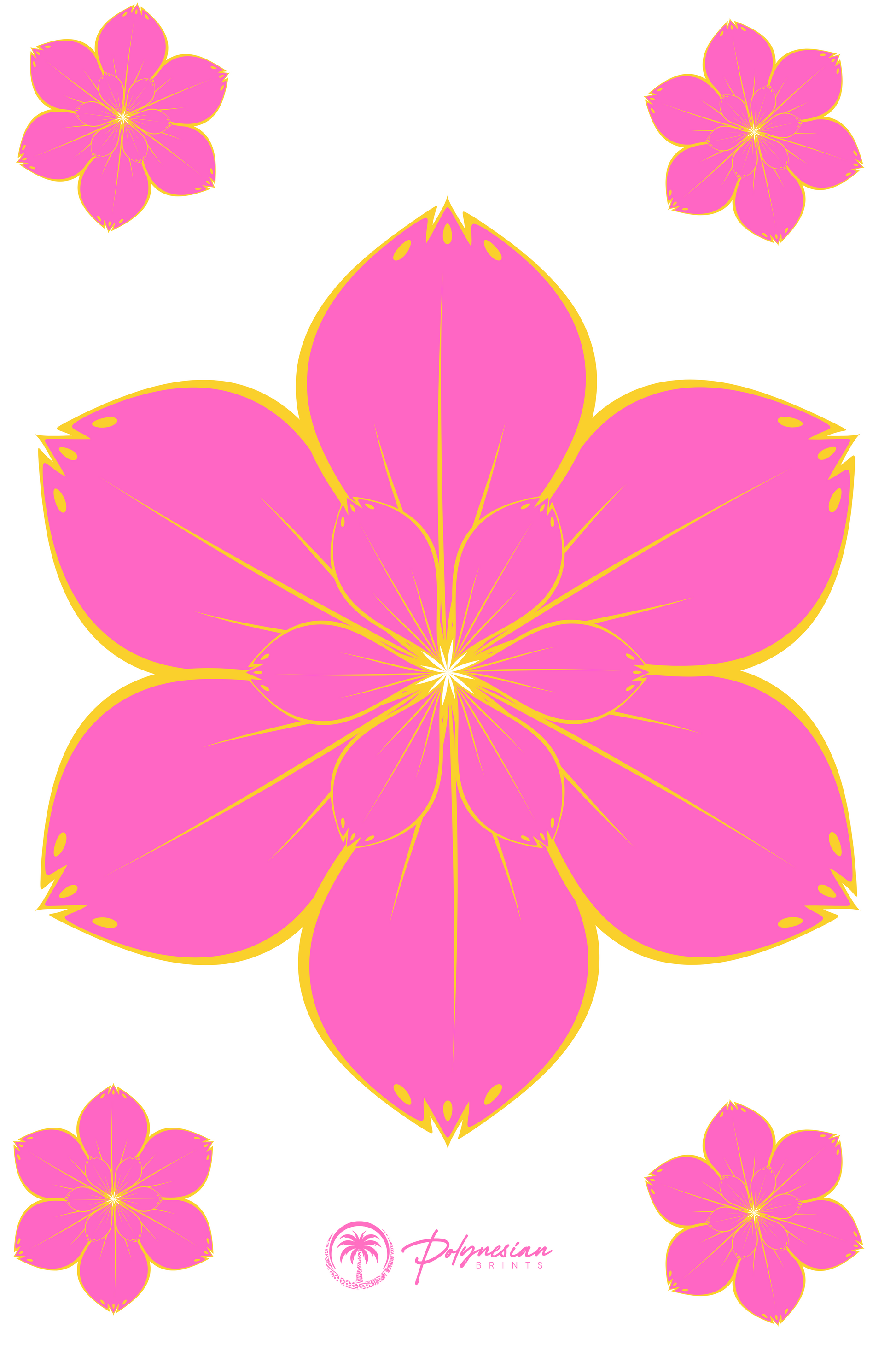 Pink with Yellow Accent Hawaiian Monomono