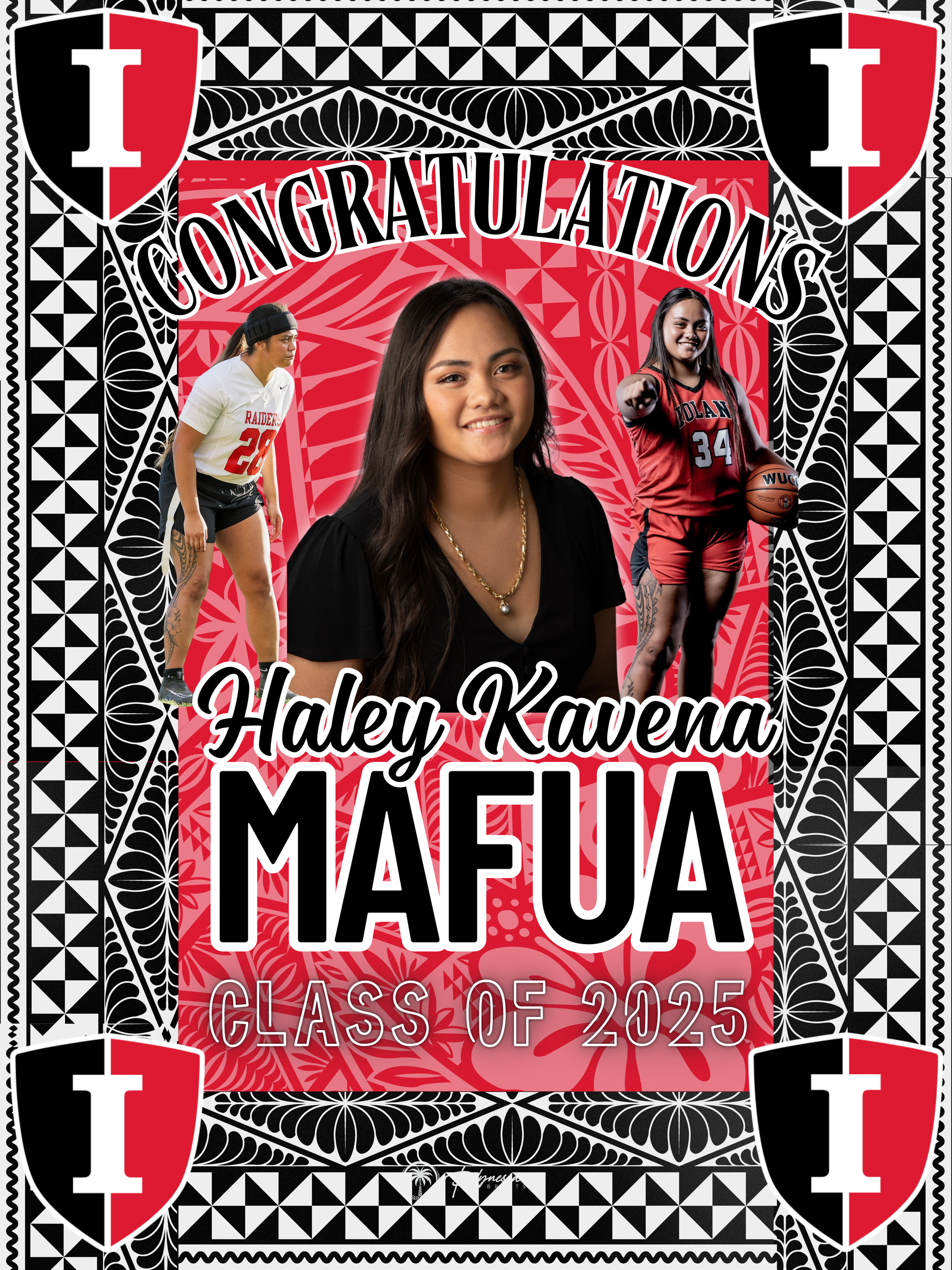 Red, Black & White Graduation Picture Quilt