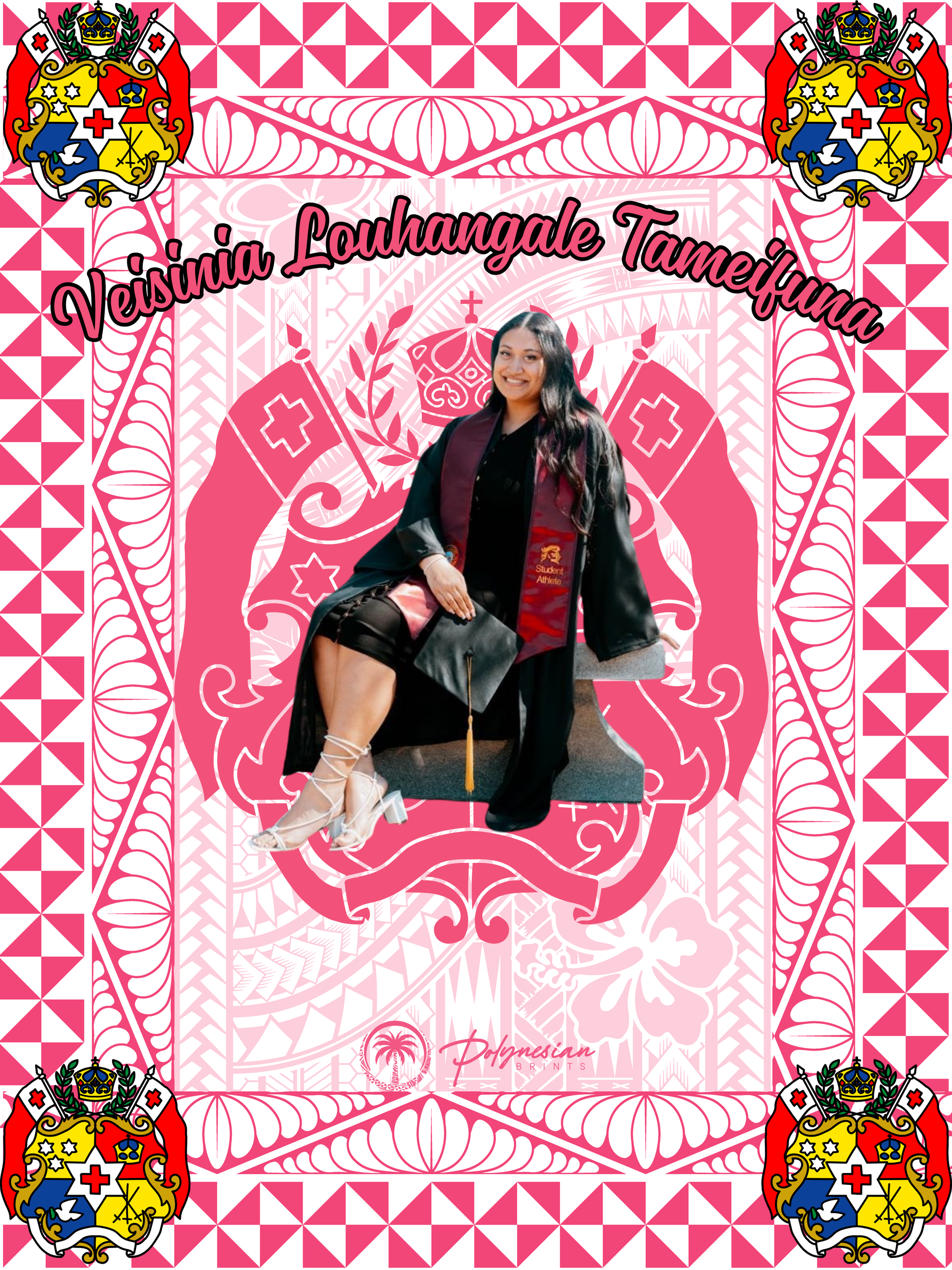 Pink Tongan Graduation Picture Monomono