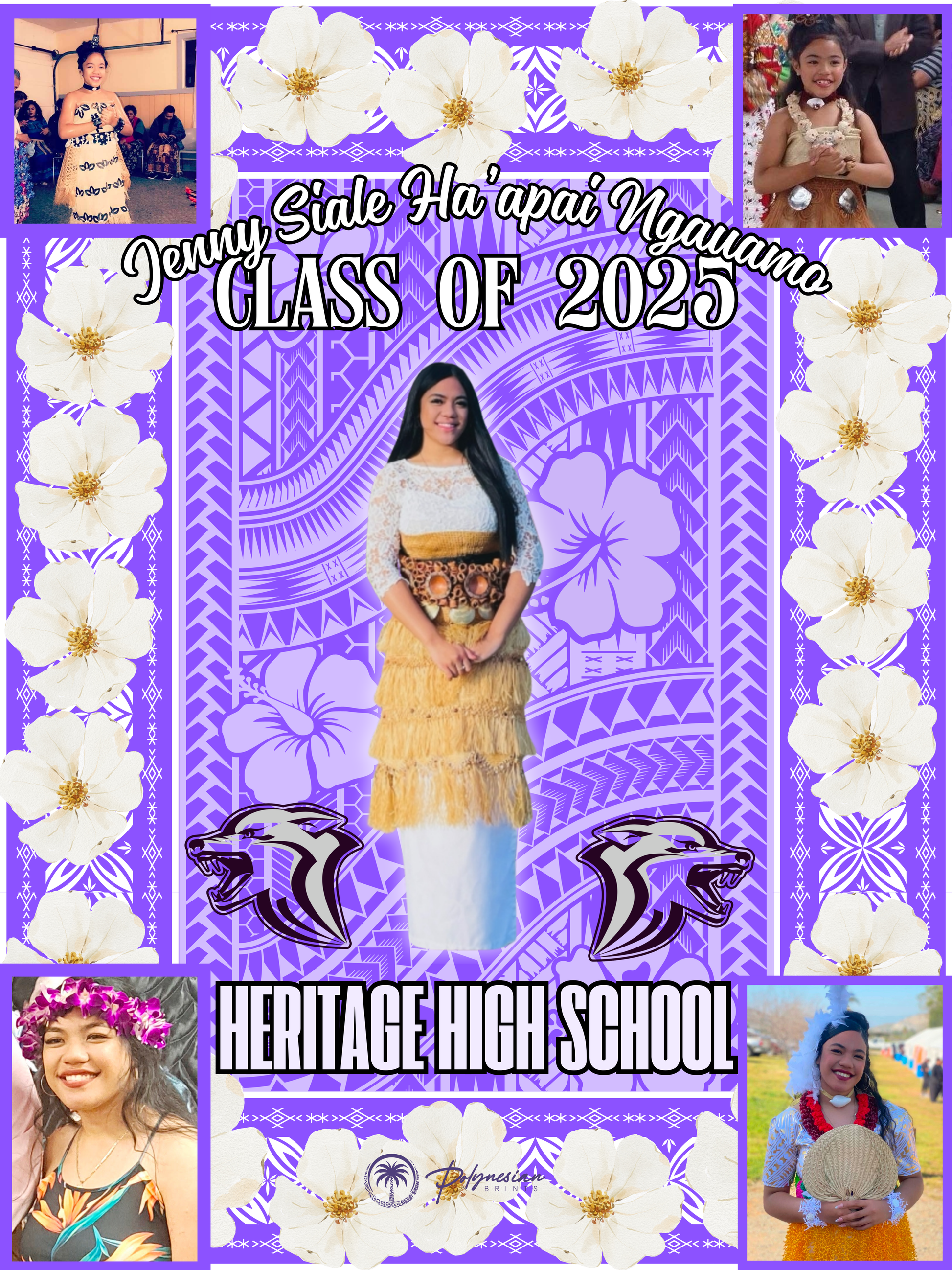 Purple & White Graduation Picture Quilt