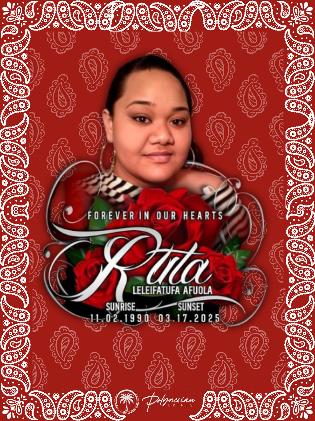 Red Bandana Funeral Picture Quilt