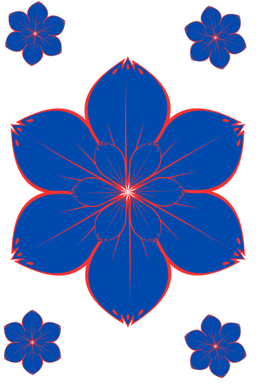 Blue/Red Hawaiian Quilt Monomono