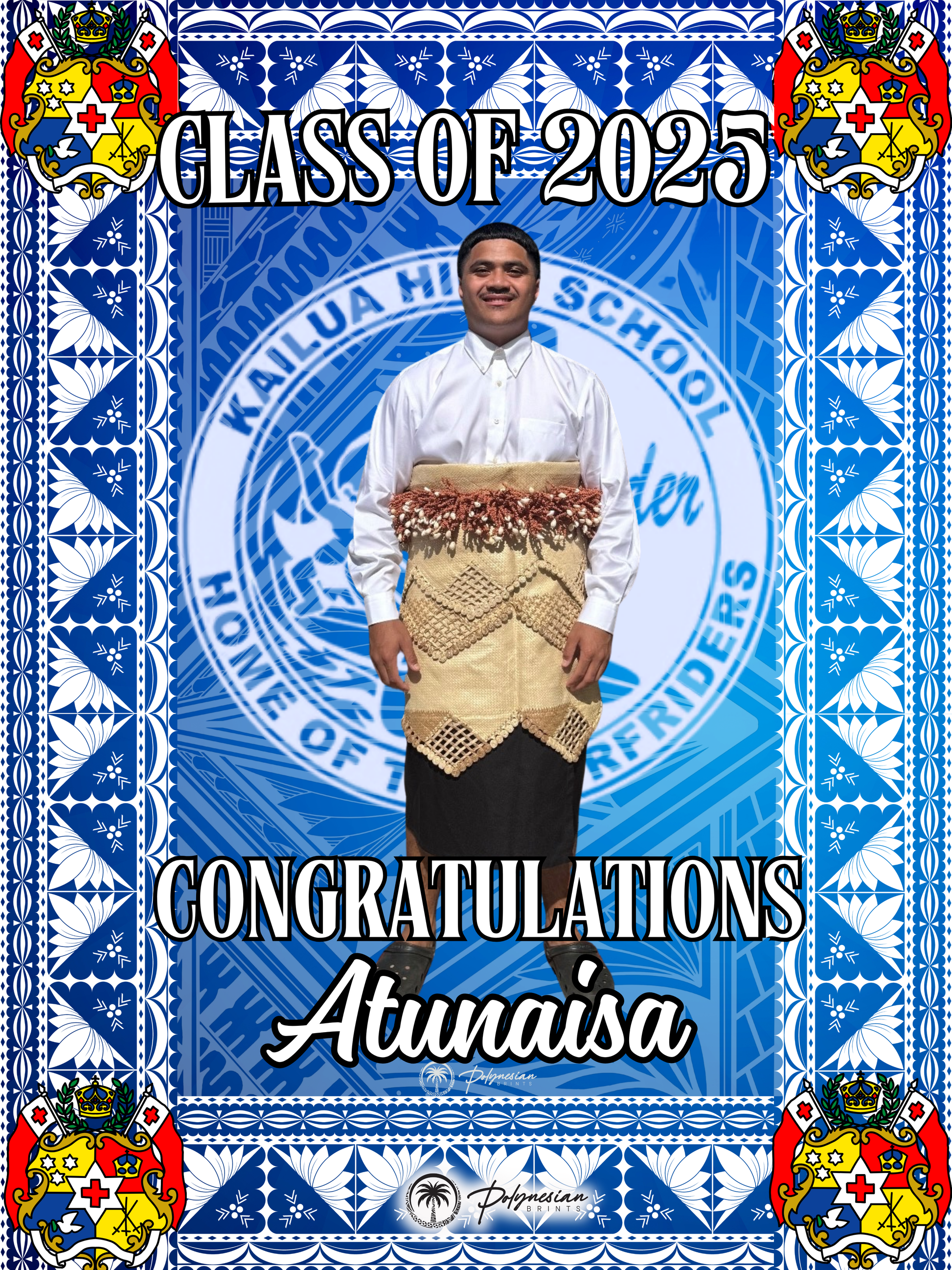 Blue Tongan Graduation Picture Quilt
