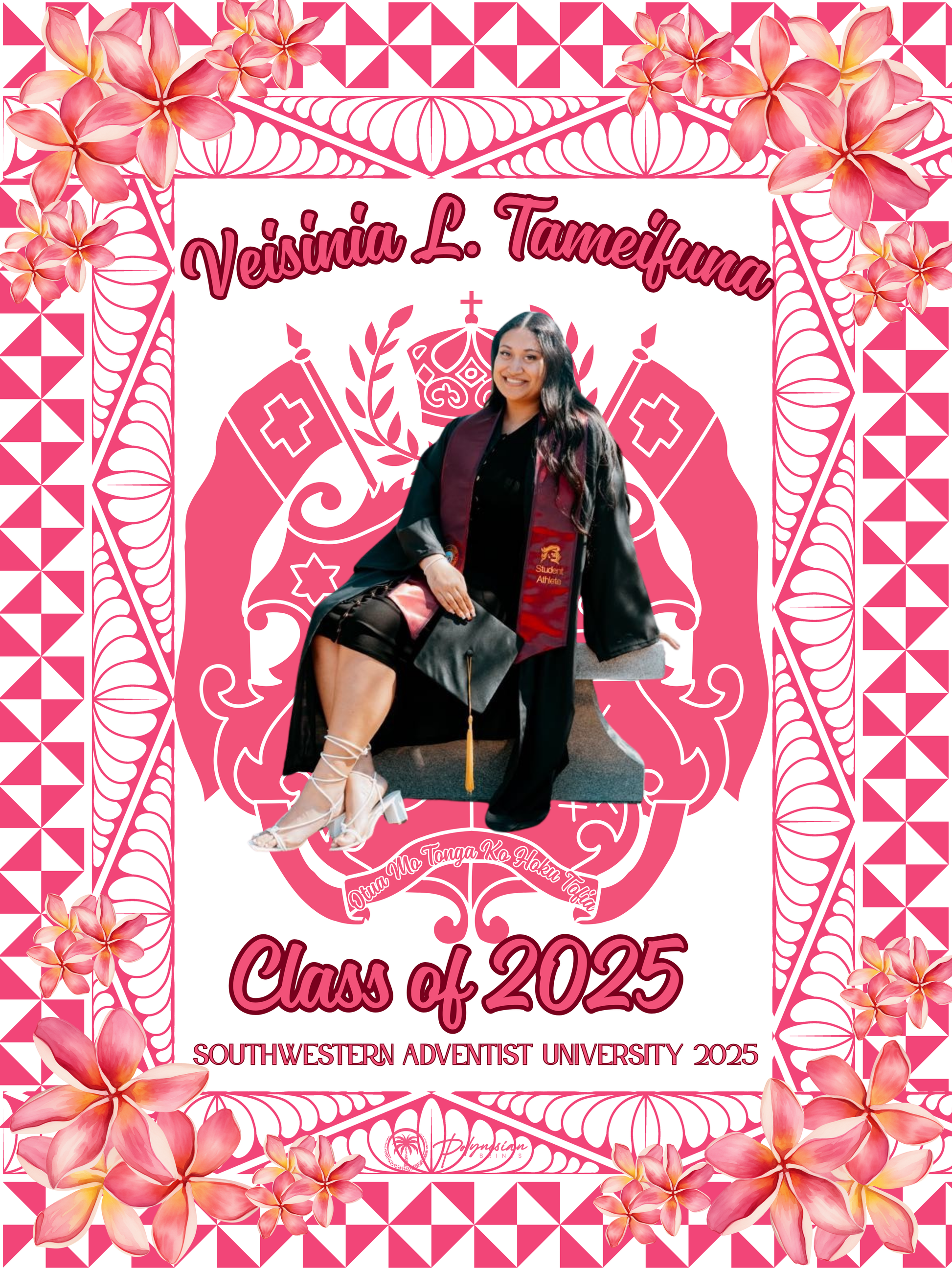 Pink Tongan Graduation Picture Monomono