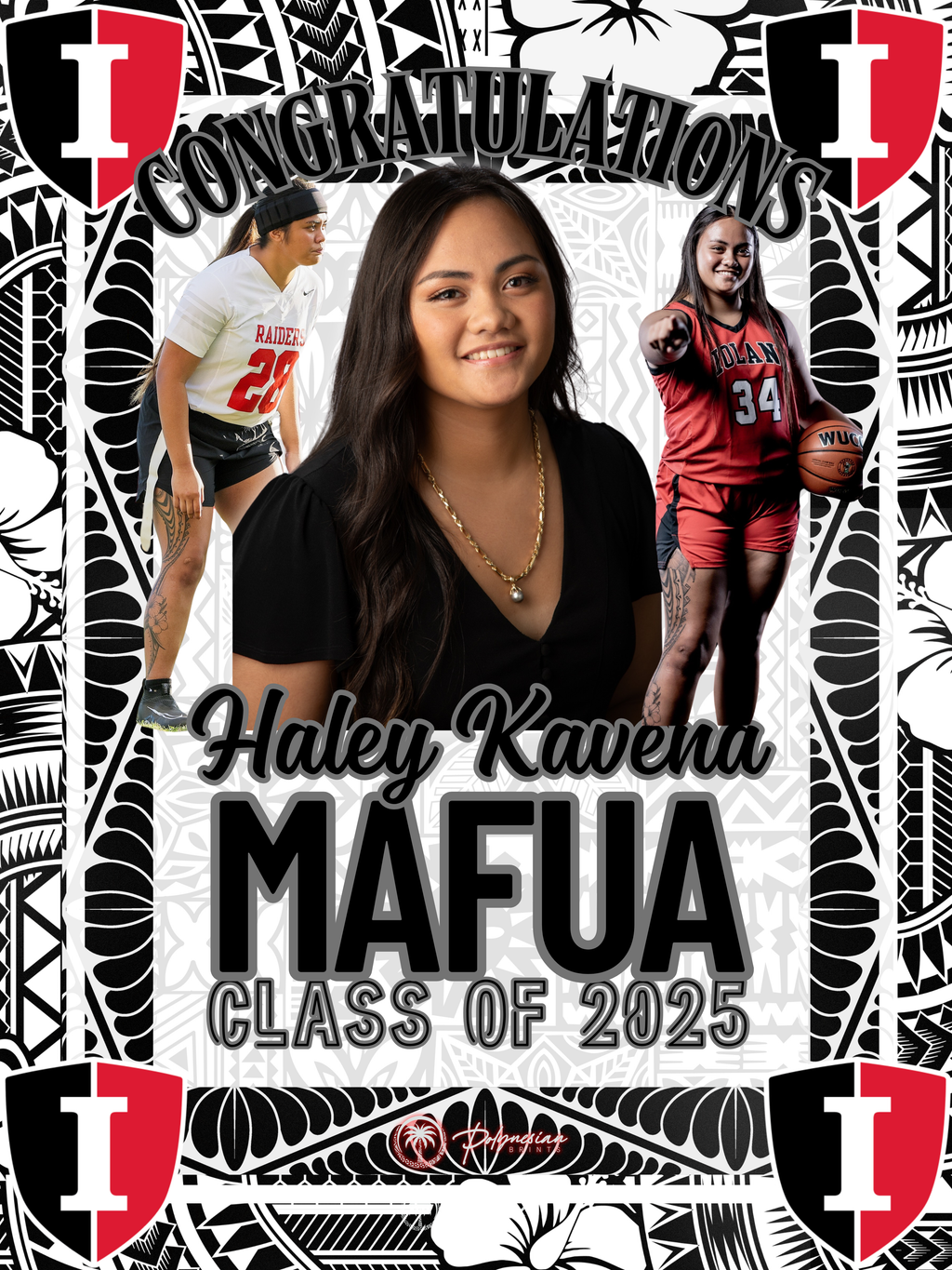 Red, Black & White Graduation Picture Quilt