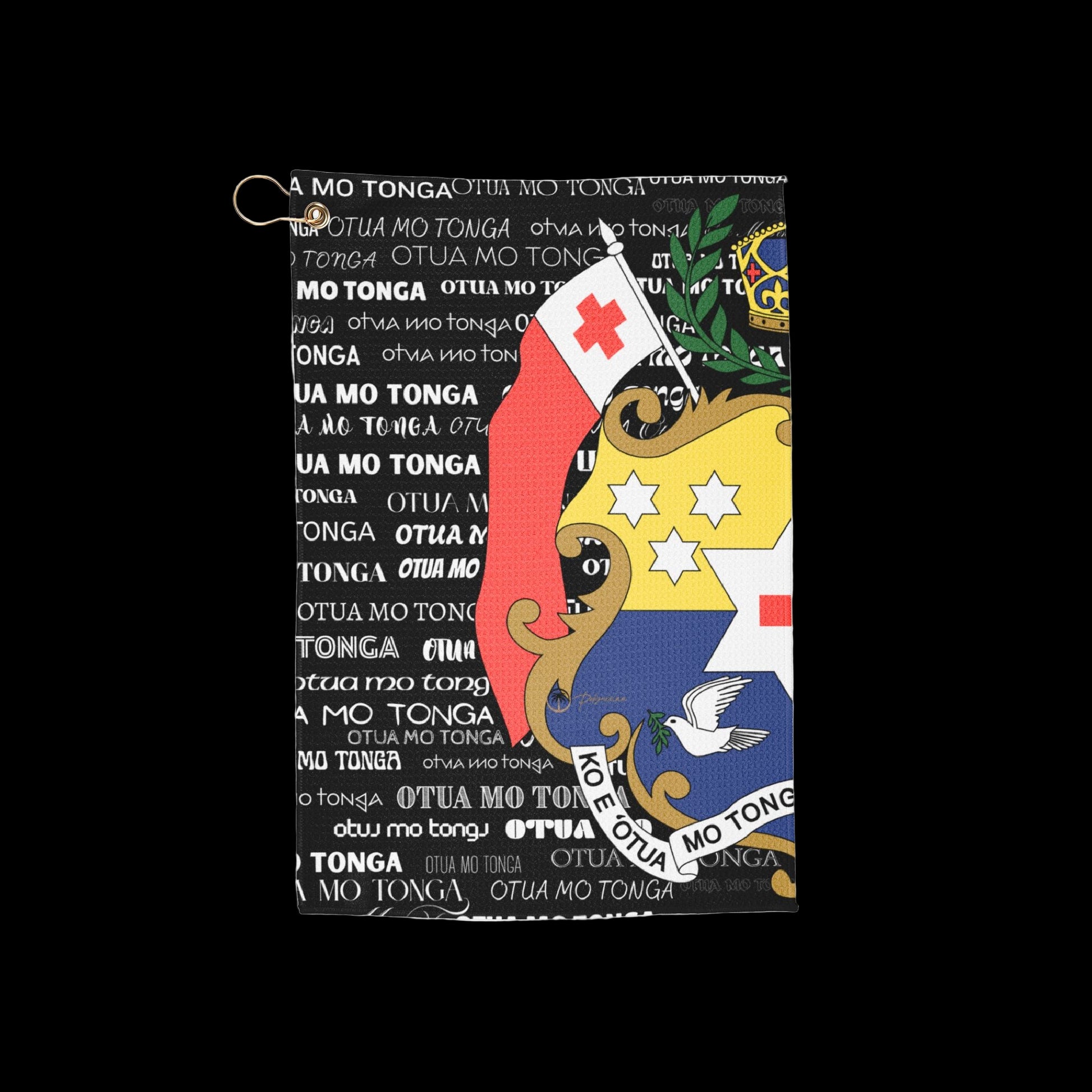 Tongan Golf Towel (Black with Tonga sila)