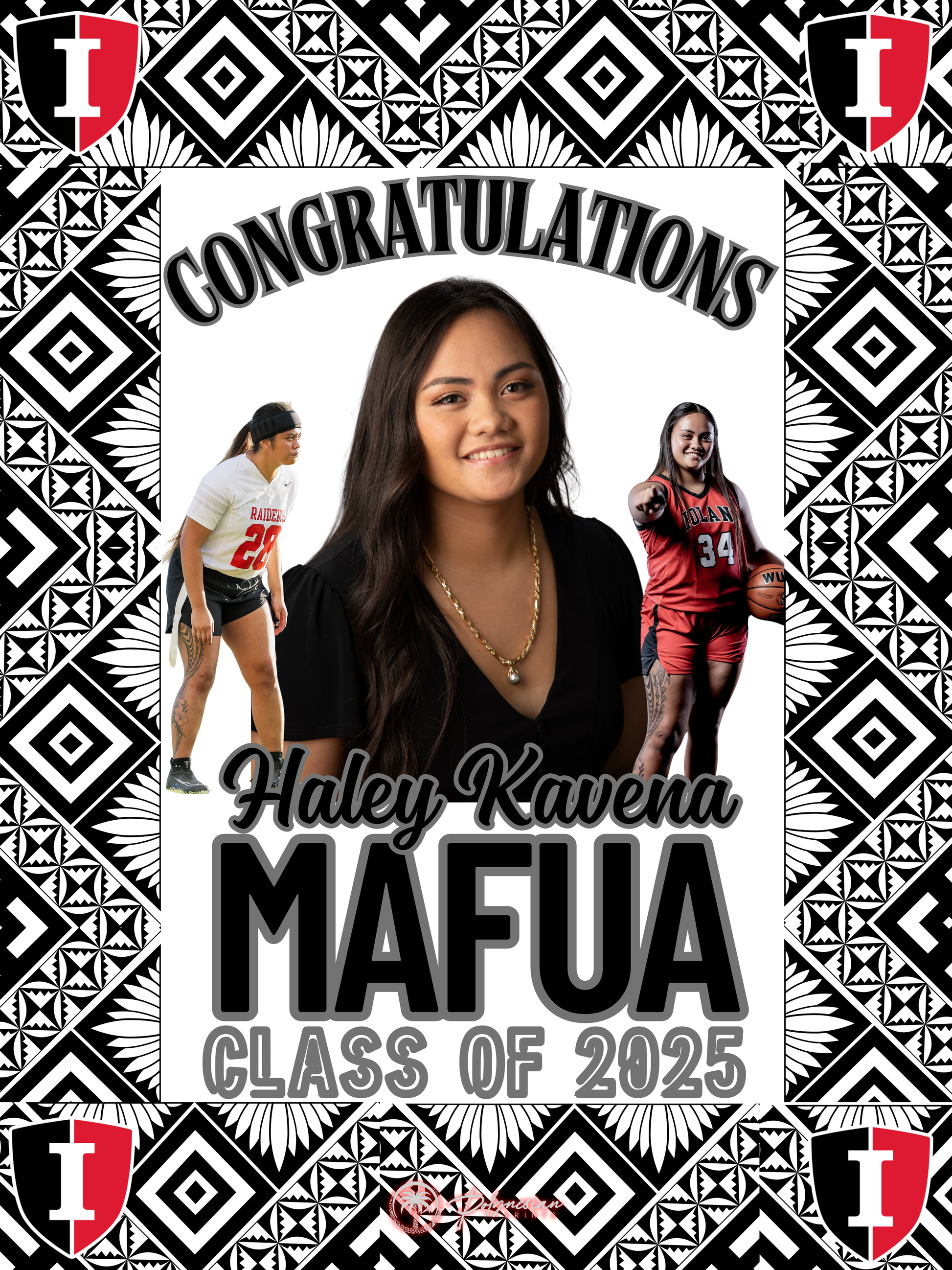 Red, Black & White Graduation Picture Quilt