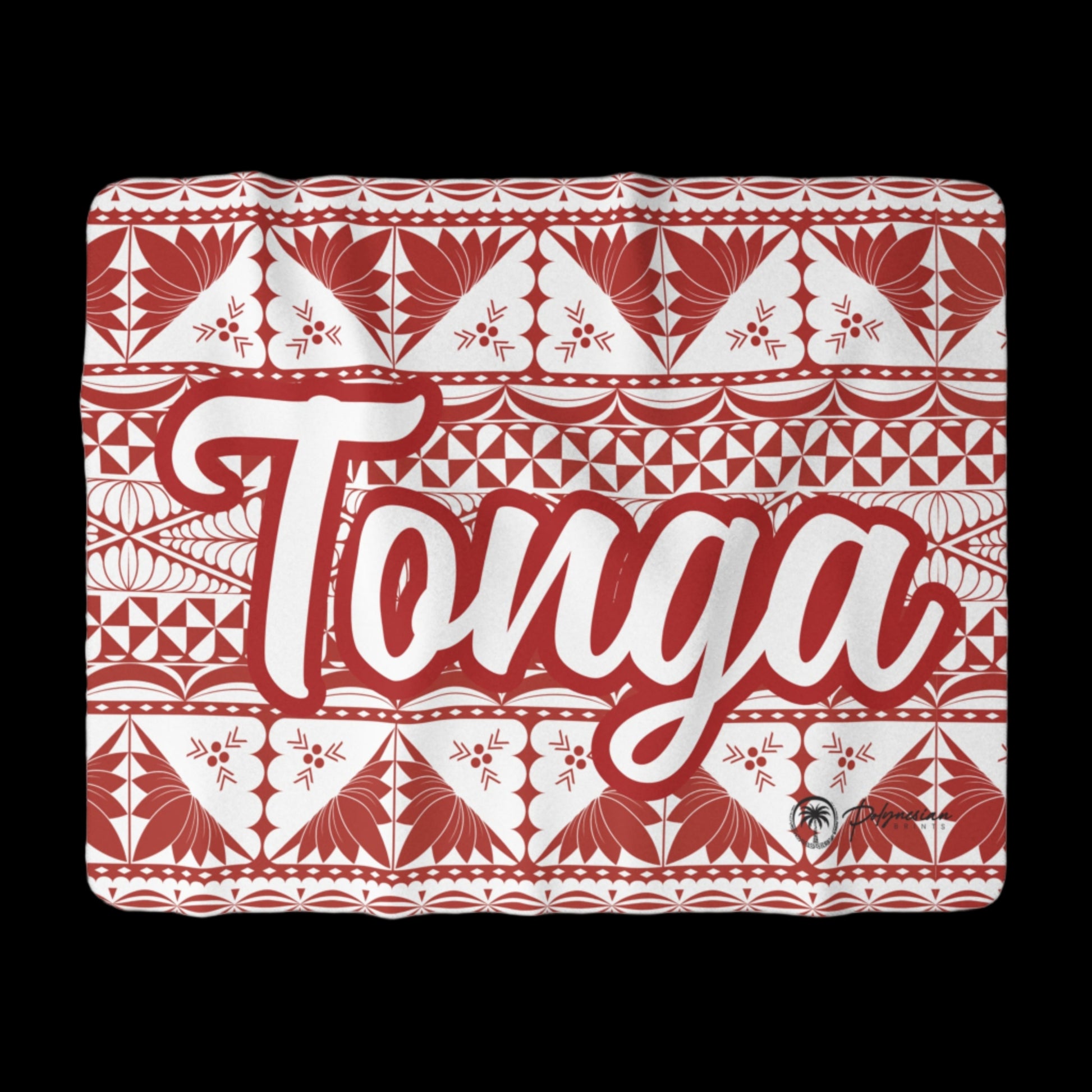 Red & White Tonga Premium Sherpa Blanket (60x80)