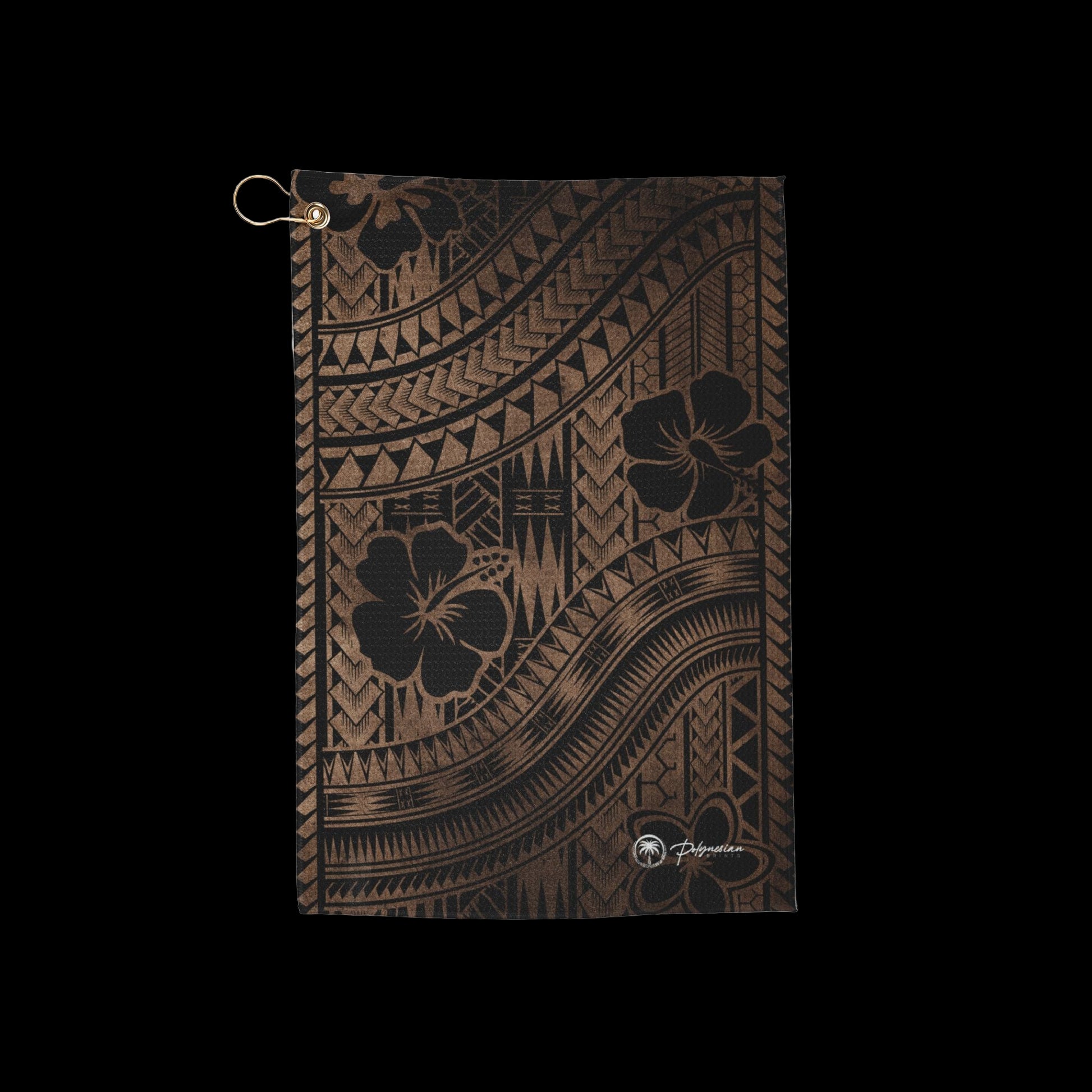 Polynesian Golf Towel (Brown and Black)