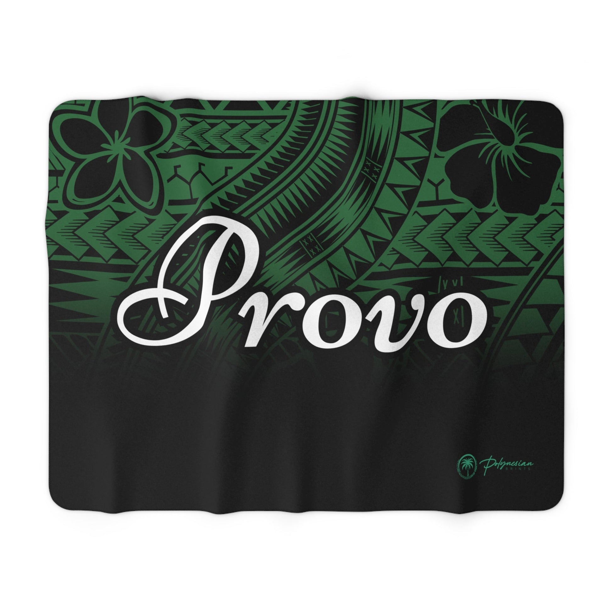 Green & Black Provo Premium Sherpa Blanket (60x80)