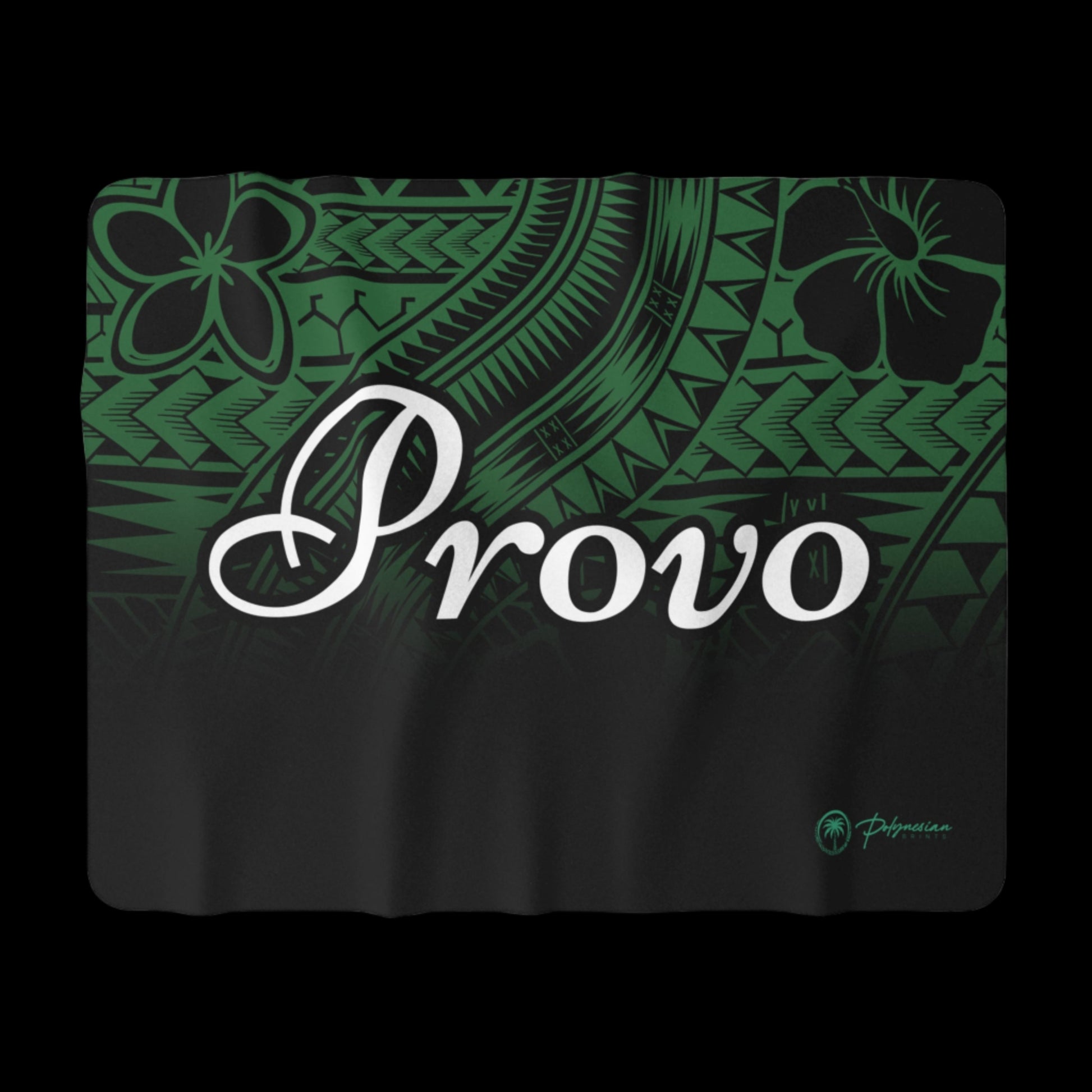 Green & Black Provo Premium Sherpa Blanket (60x80)