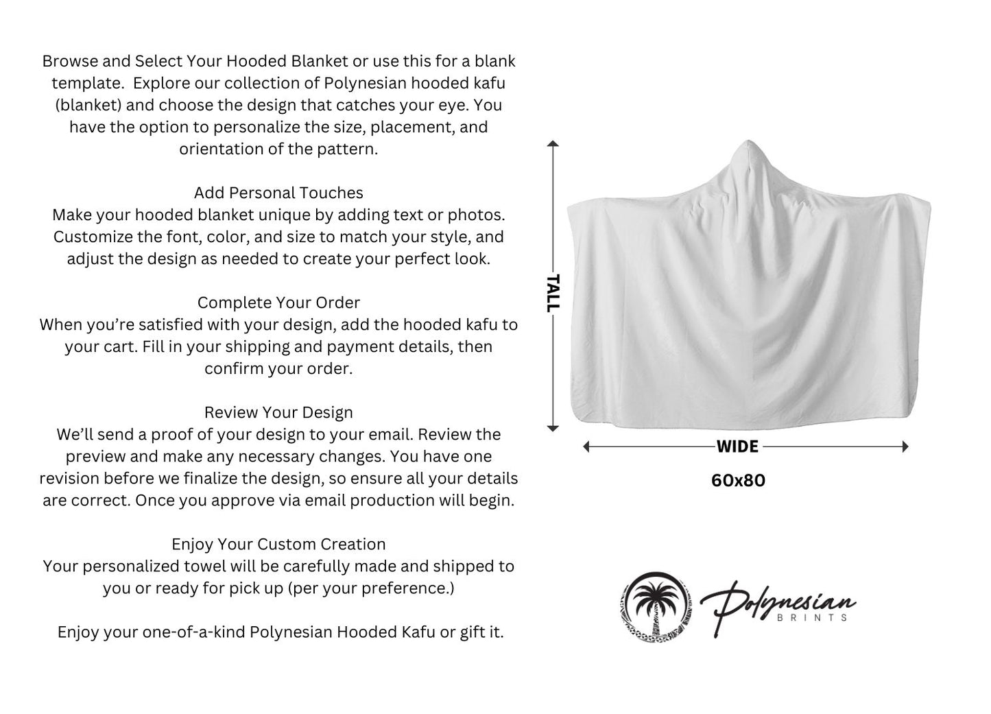 Design your own Polynesian Hooded Blanket