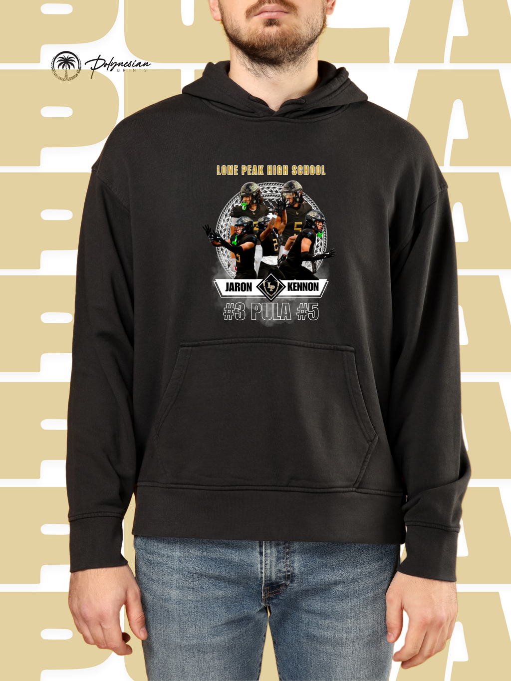 Pula Twins Adult Hoodie – Football Design (Black) 🏈