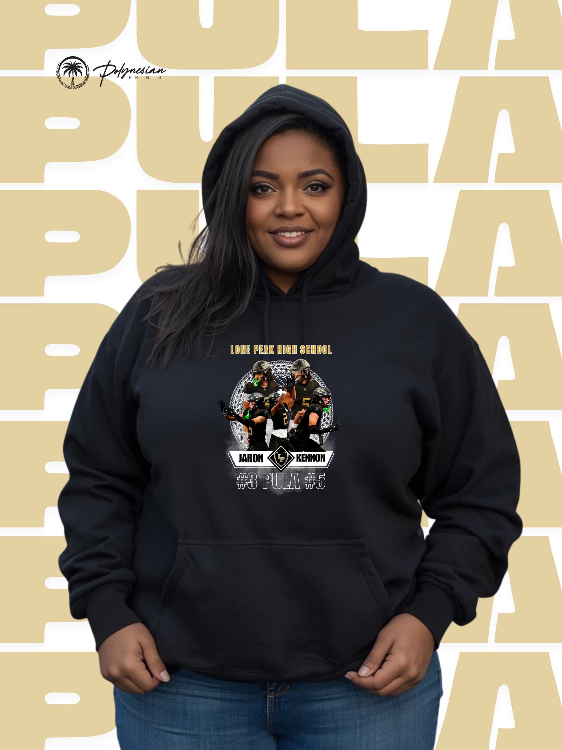 Pula Twins Adult Hoodie – Football Design (Black) 🏈