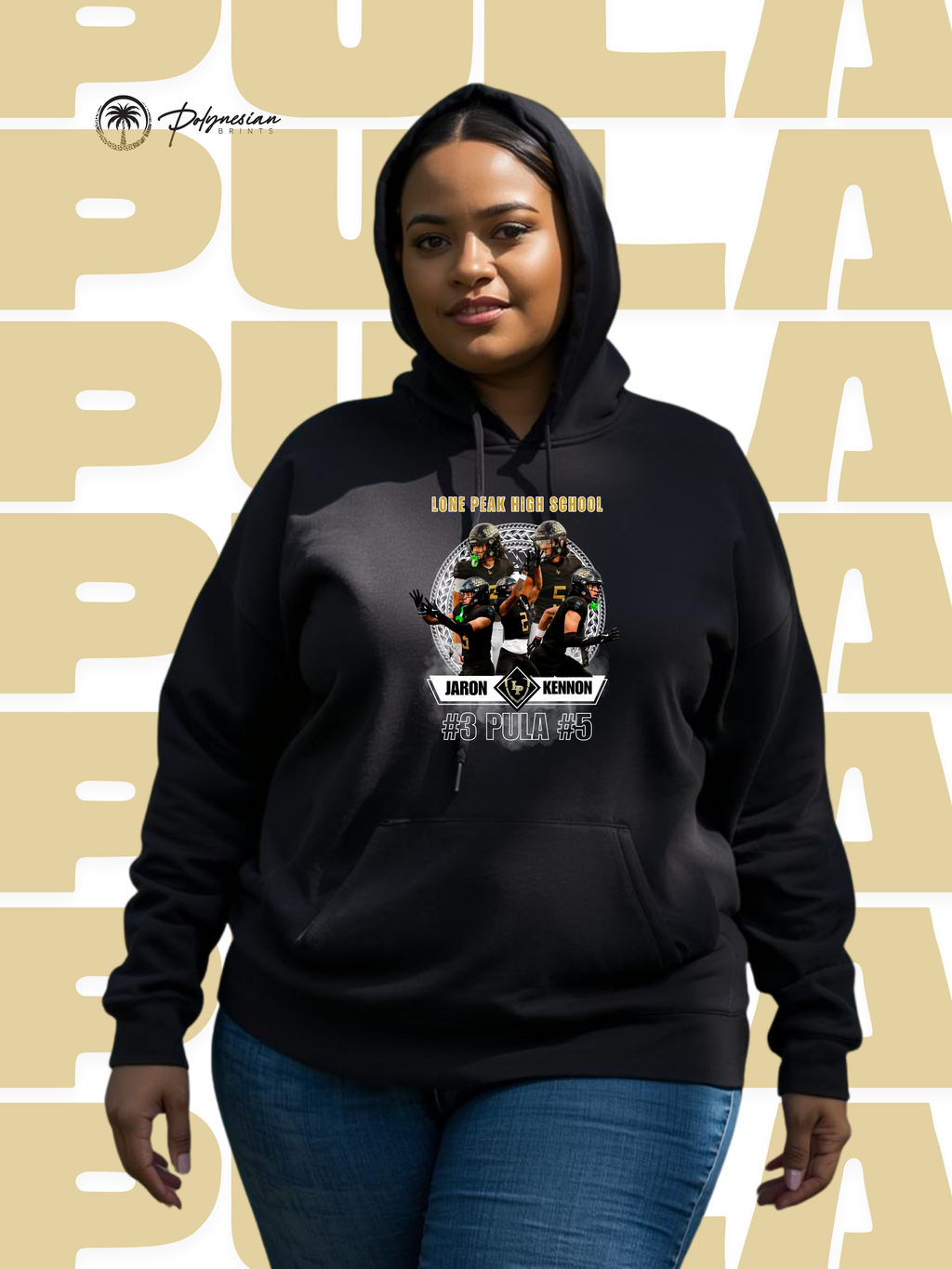 Pula Twins Adult Hoodie – Football Design (Black) 🏈