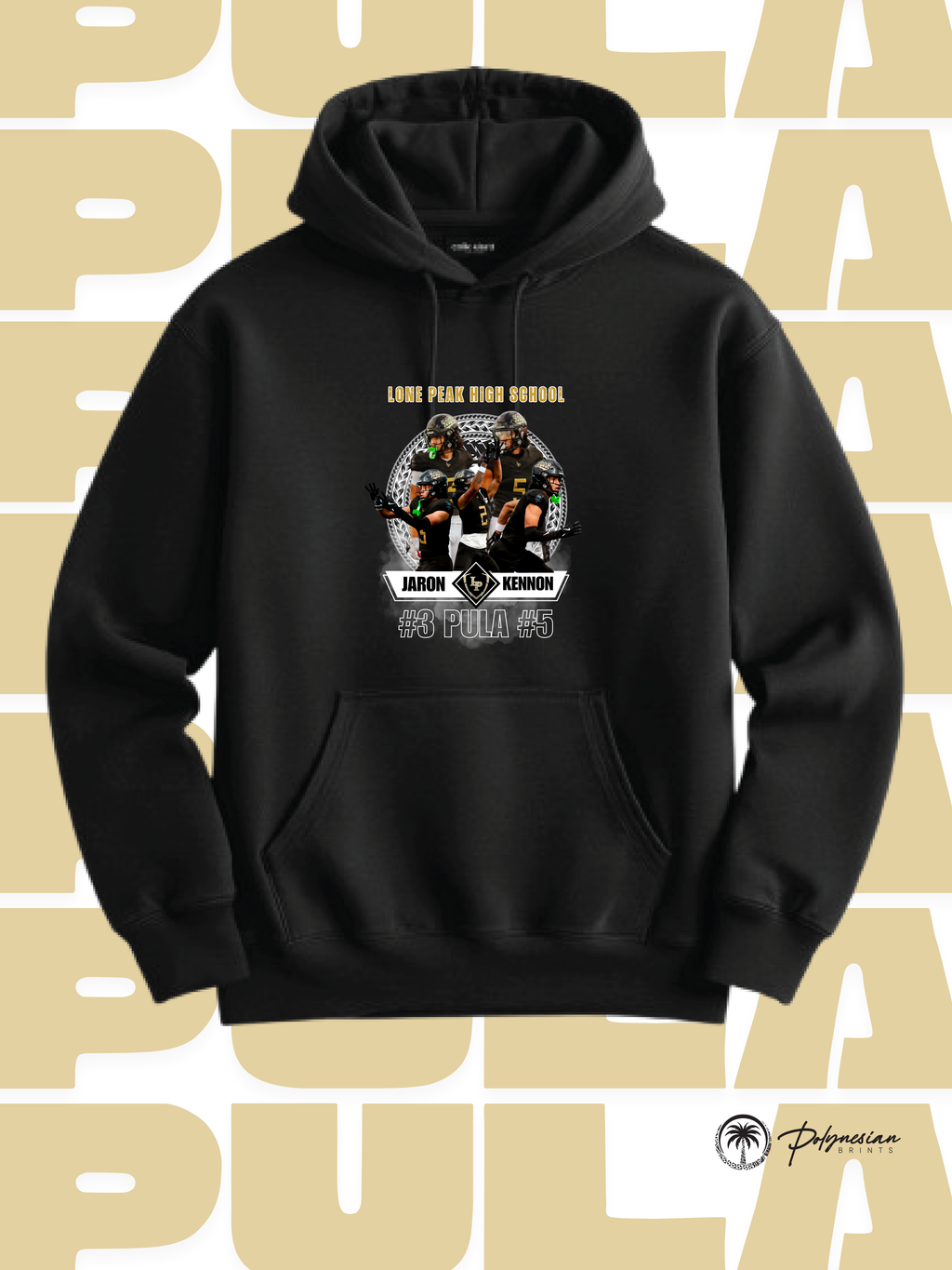 Pula Twins Adult Hoodie – Football Design (Black) 🏈