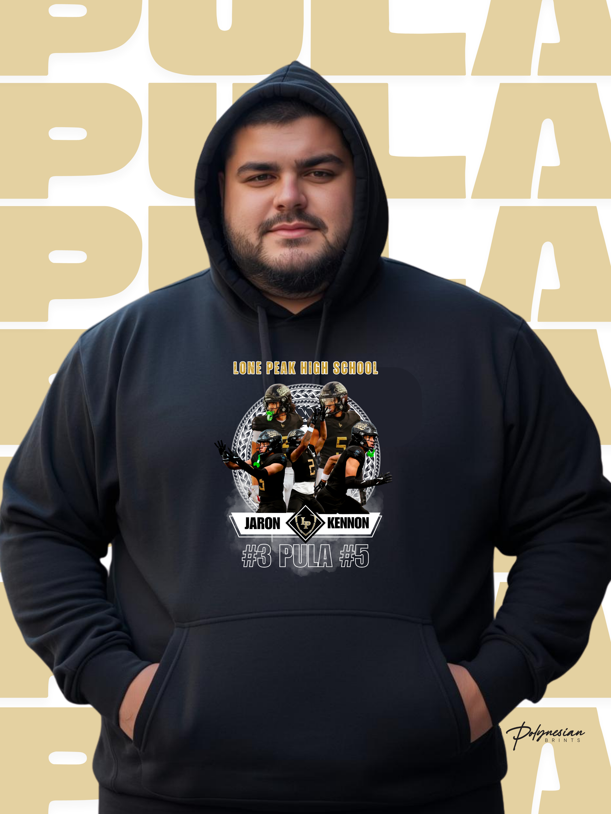 Pula Twins Adult Hoodie – Football Design (Black) 🏈