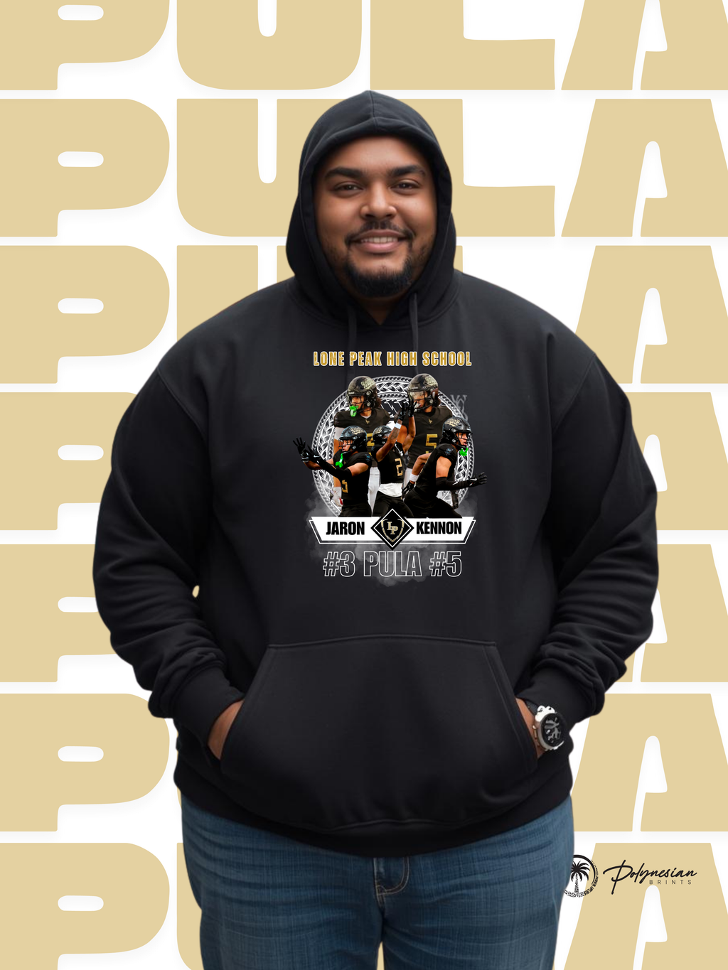 Pula Twins Adult Hoodie – Football Design (Black) 🏈