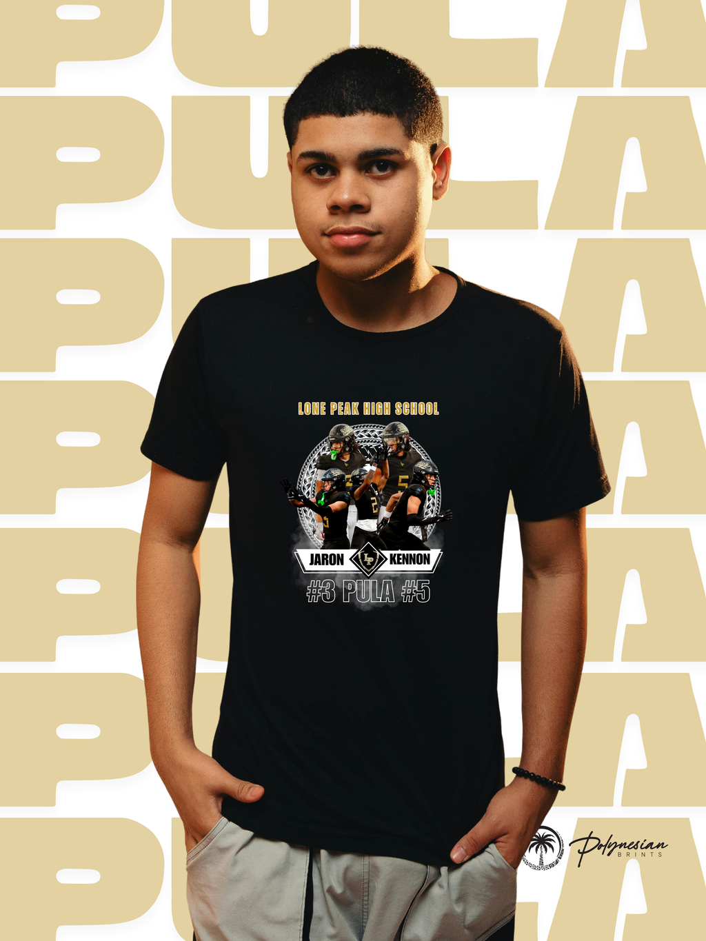 Pula Twins Boys T-Shirt – Football Design (Black) 🏈