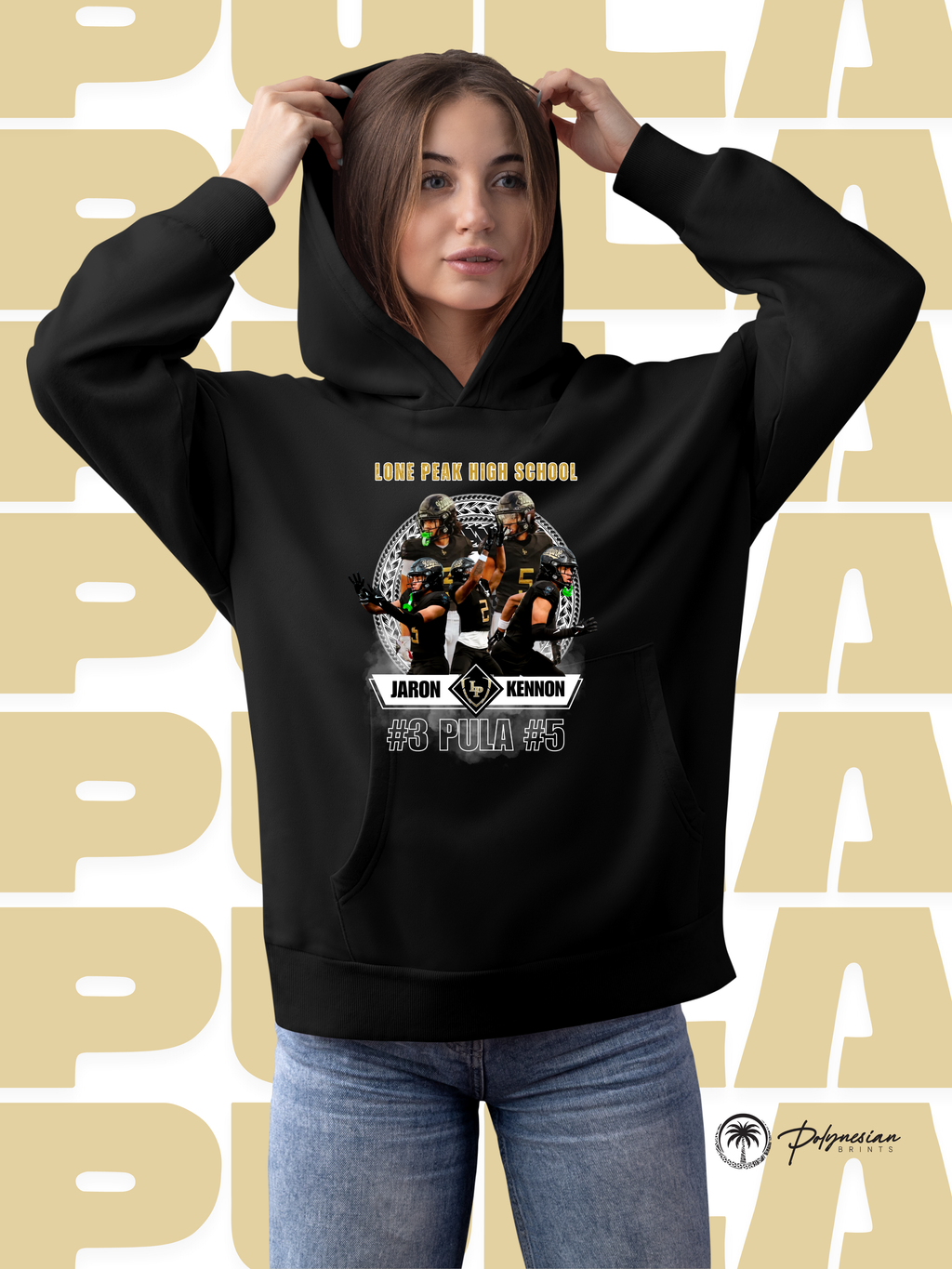 Pula Twins Adult Hoodie – Football Design (Black) 🏈