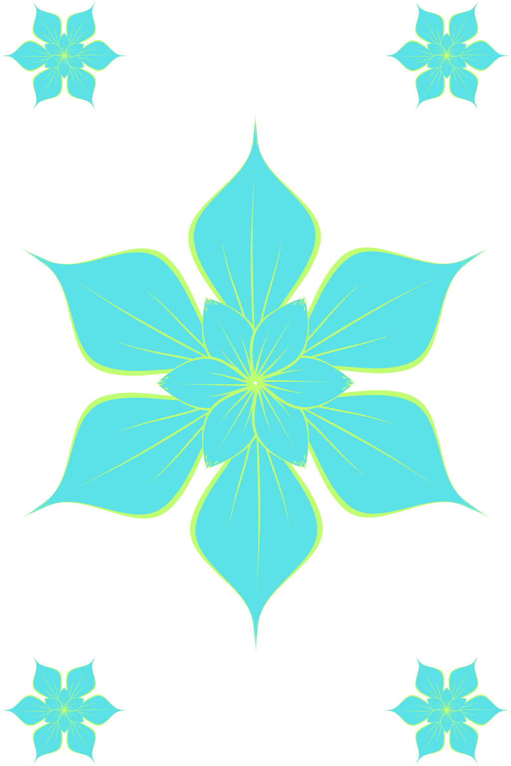 Teal Hibiscus Hawaiian King-Size