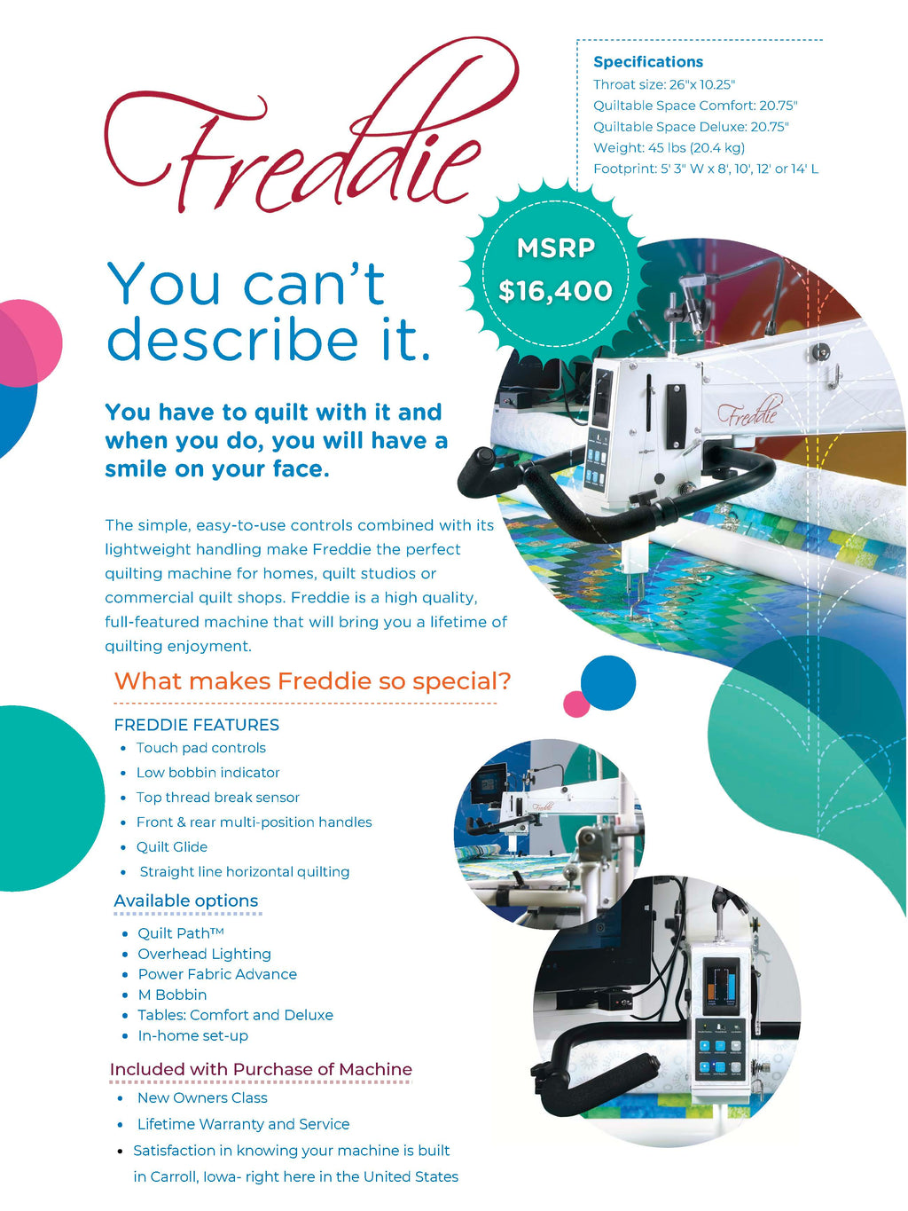 FREDDIE Longarm Quilting Machine