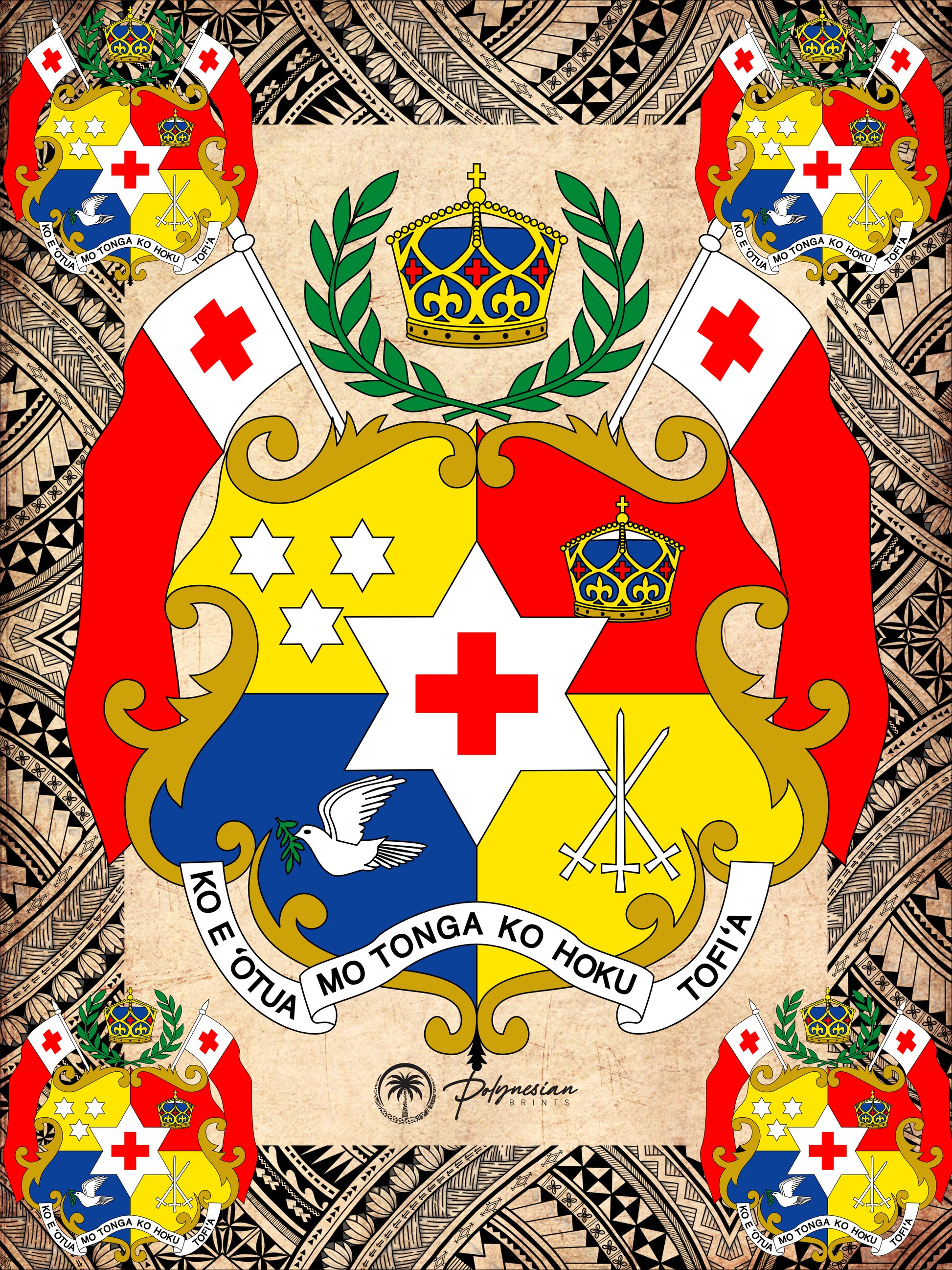 Tongan Sila Monomono – Tapa Design 🌿💛