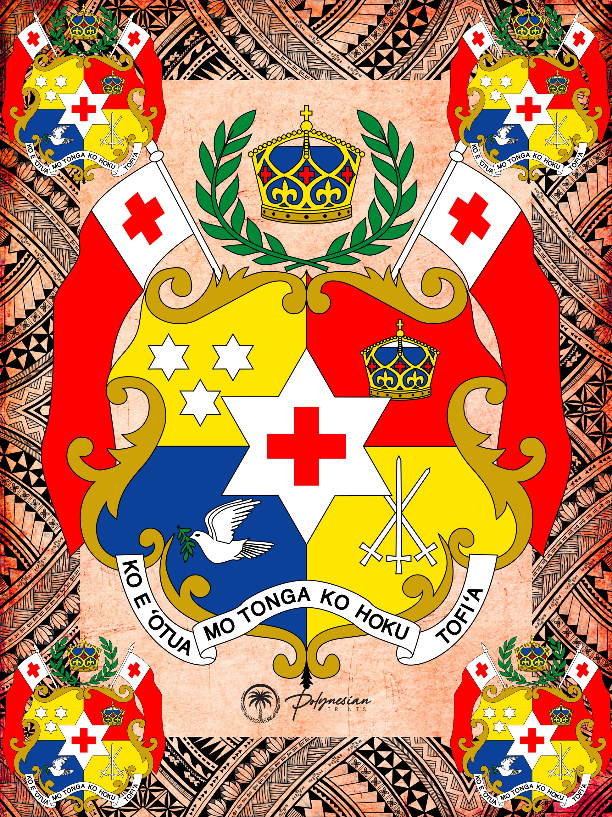 Tongan TAPA Sila Monomono Quilt