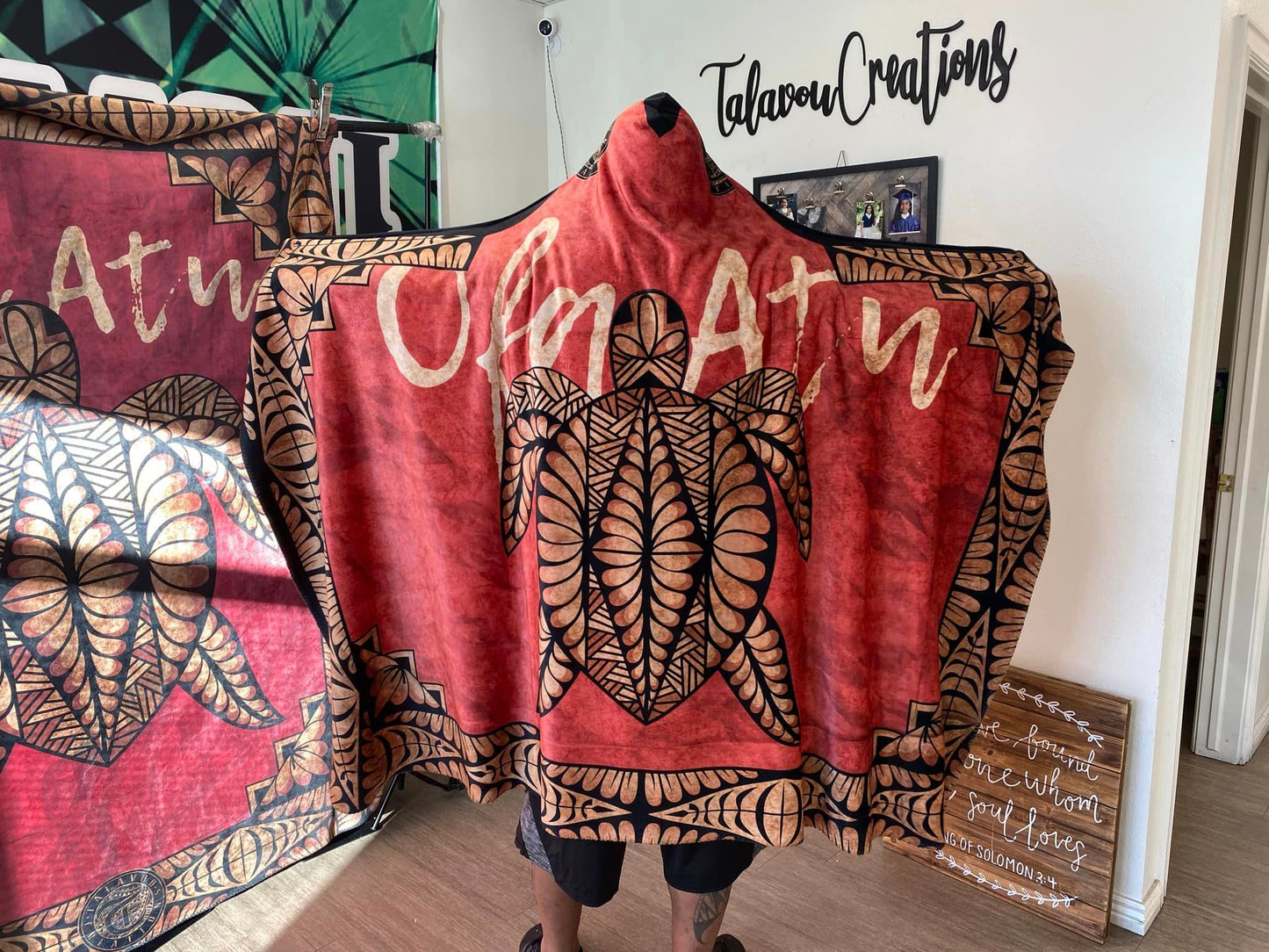 Tapa-Inspired Hooded Kafu (Blanket)