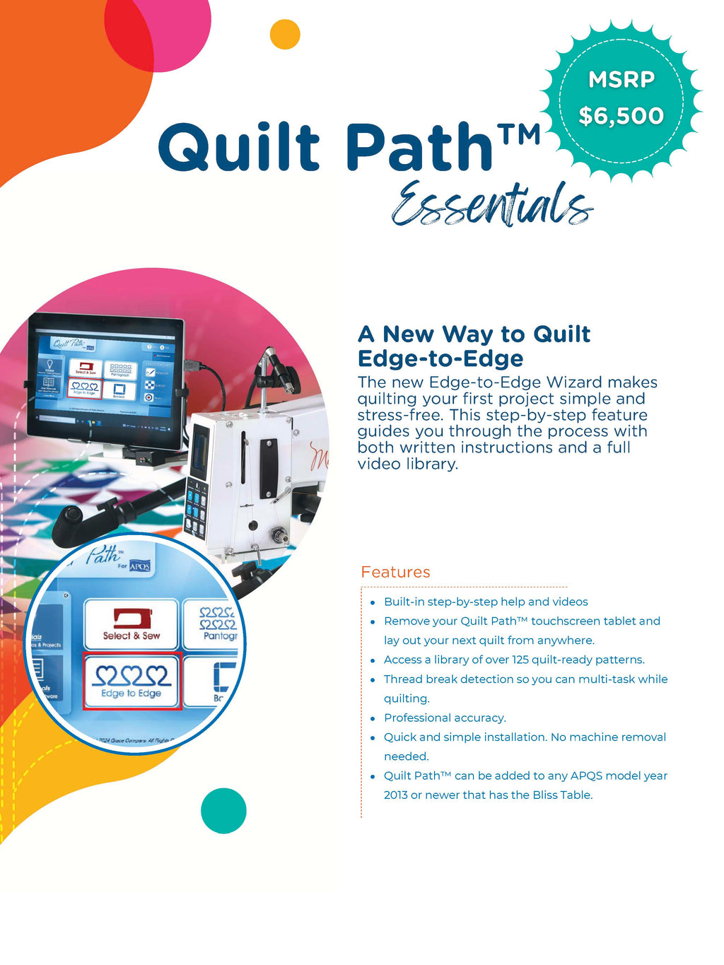 Quilt Path ESSENTIALS Computerized Quilting System