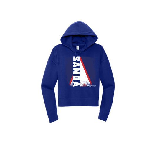 Samoa Blue Women's Crop Top Hoodie (Plus size)