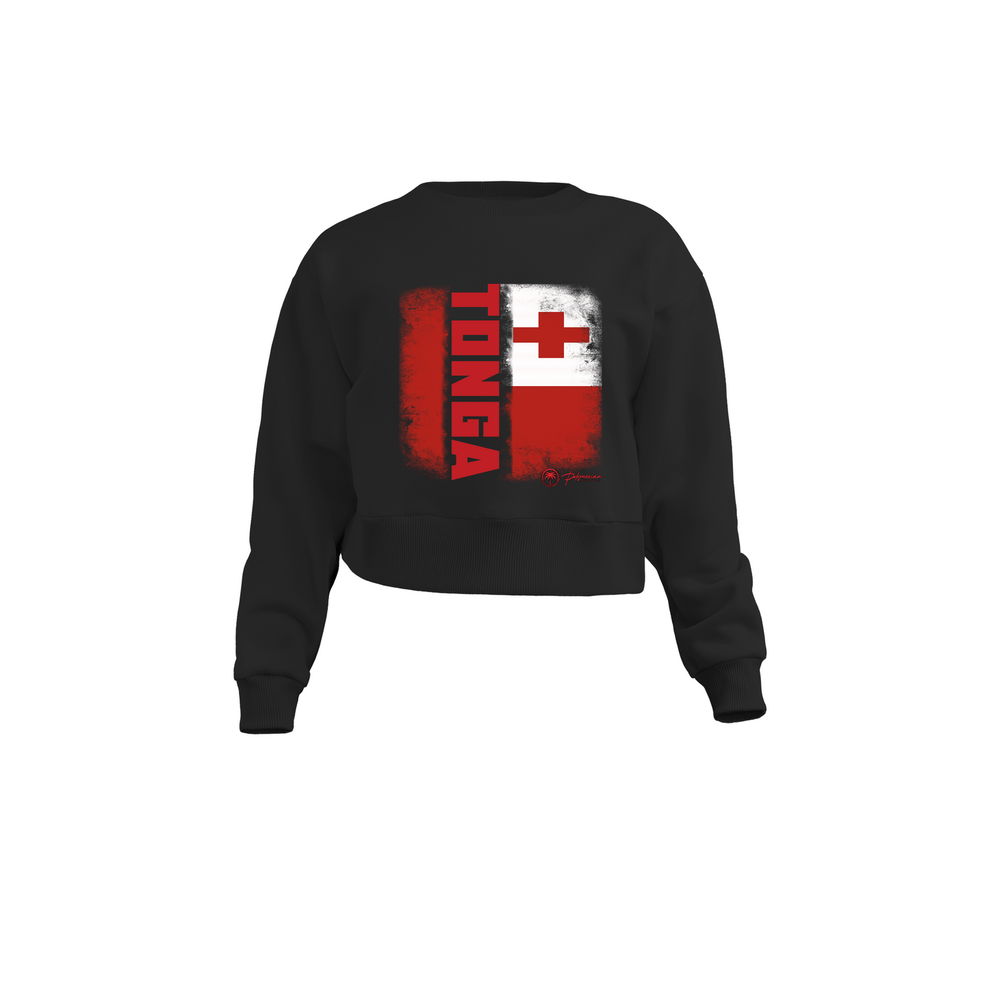 Tonga Flag Crop Top Hoodie (Plus size)