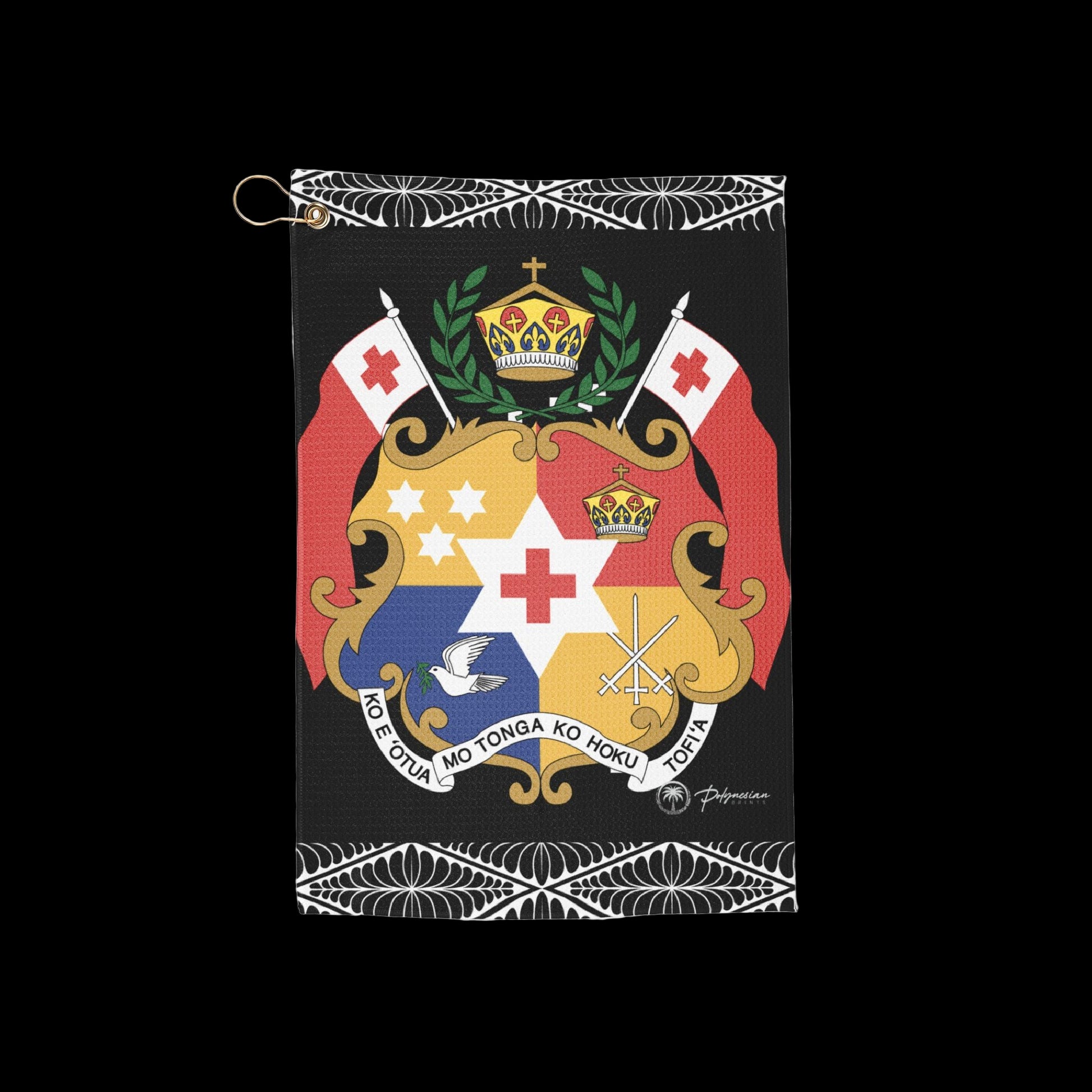 Tonga Sila Black Golf Towel