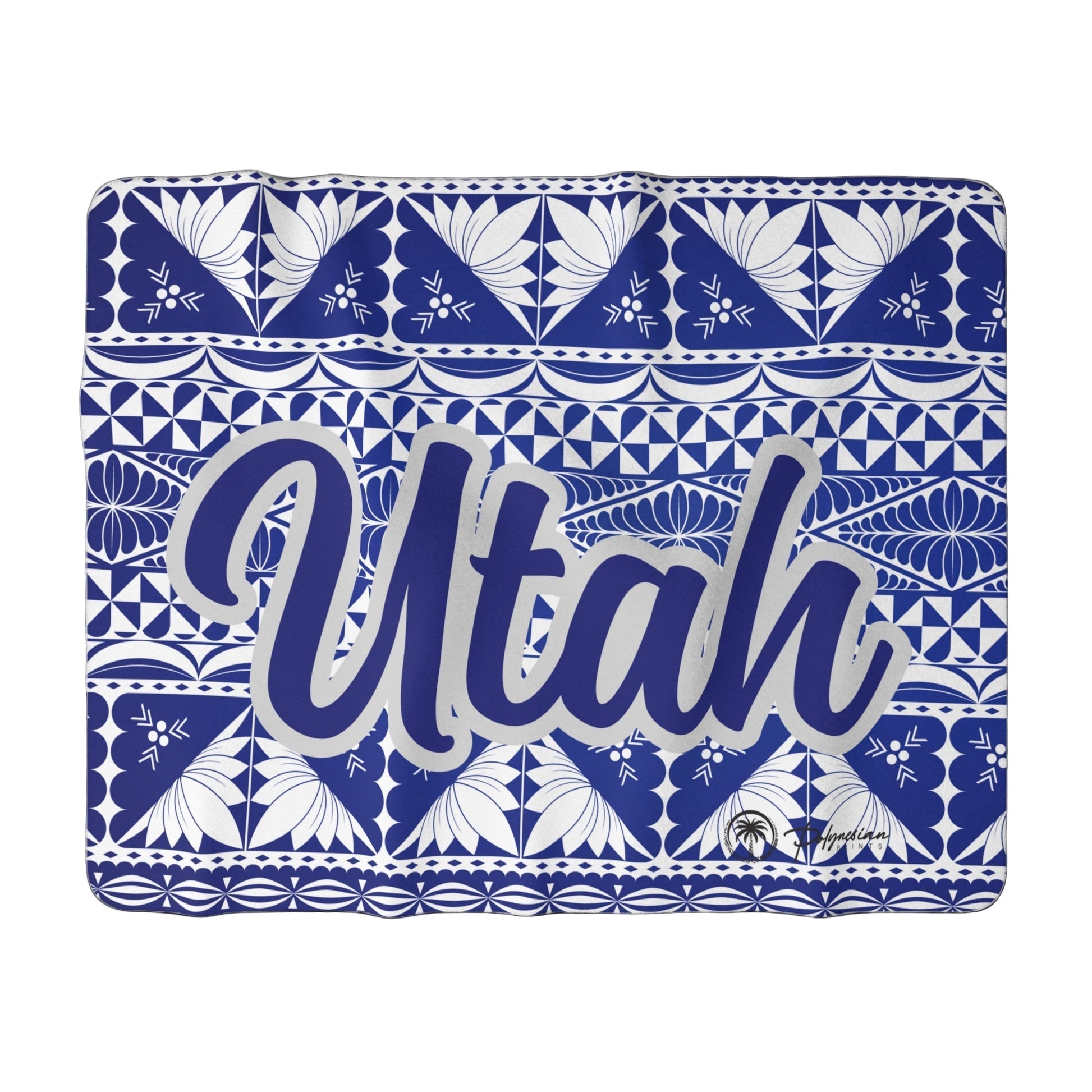 Premium Sherpa Blanket – Navy Blue & White/Black (60x80)