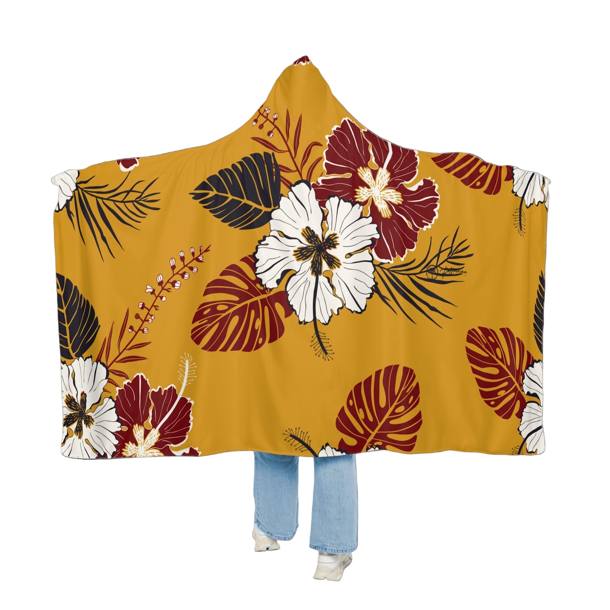 Hawaiian Hooded Blanket (Mustard)