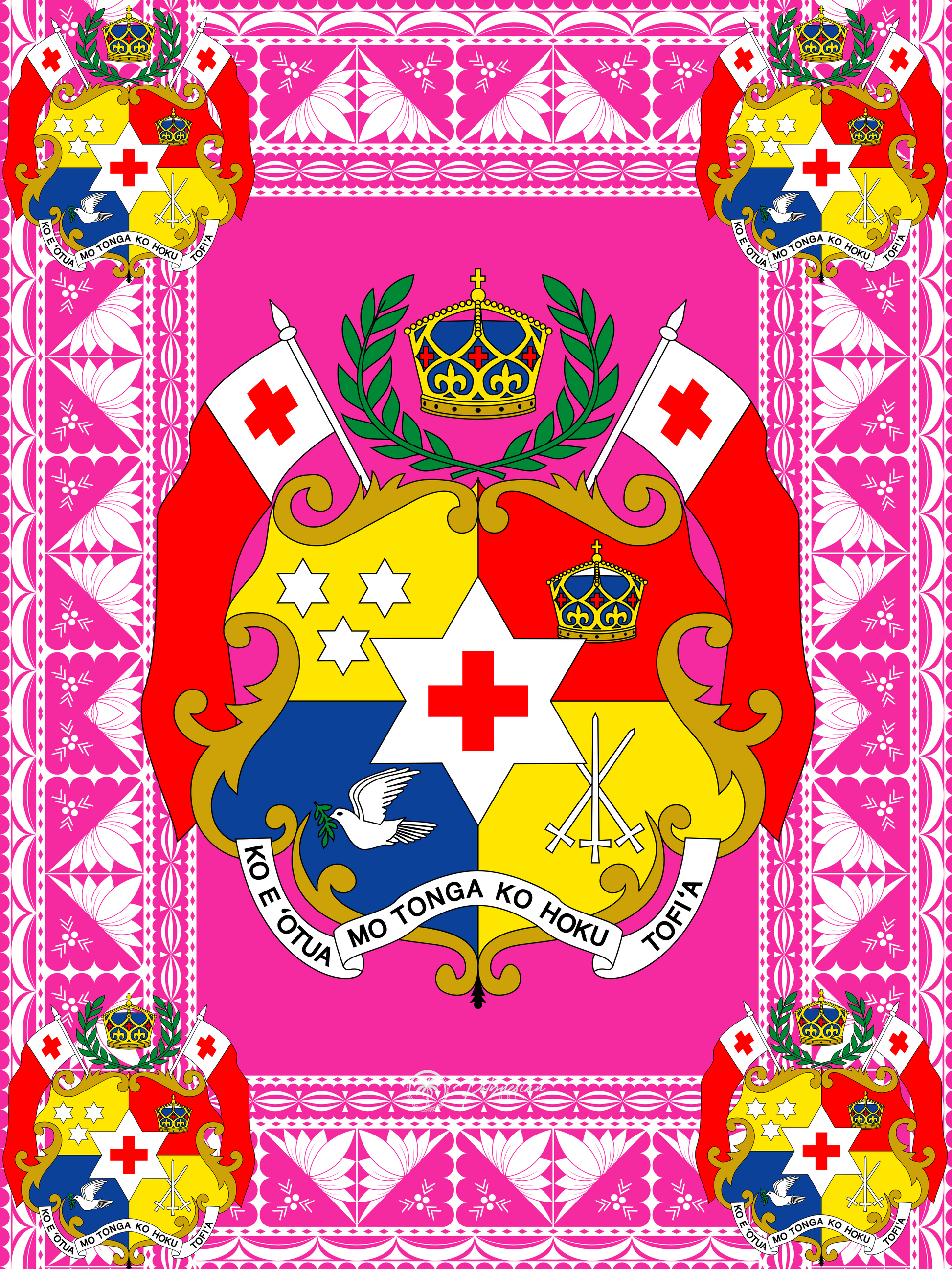 Hot Pink Tongan Sila Monomono (Quilt)